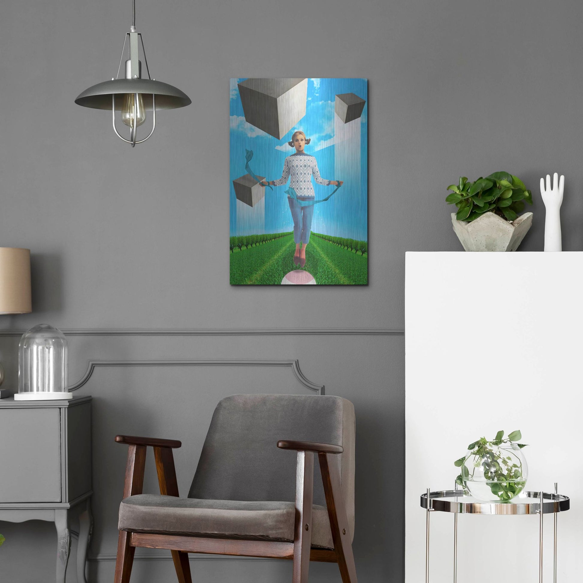 Luxe Metal Art 'Ribbons' by Elo Marc, Metal Wall Art,16x24