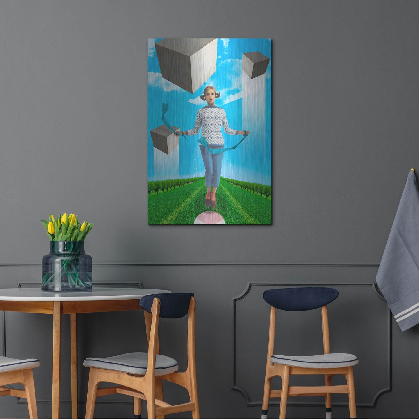 Luxe Metal Art 'Ribbons' by Elo Marc, Metal Wall Art,24x36