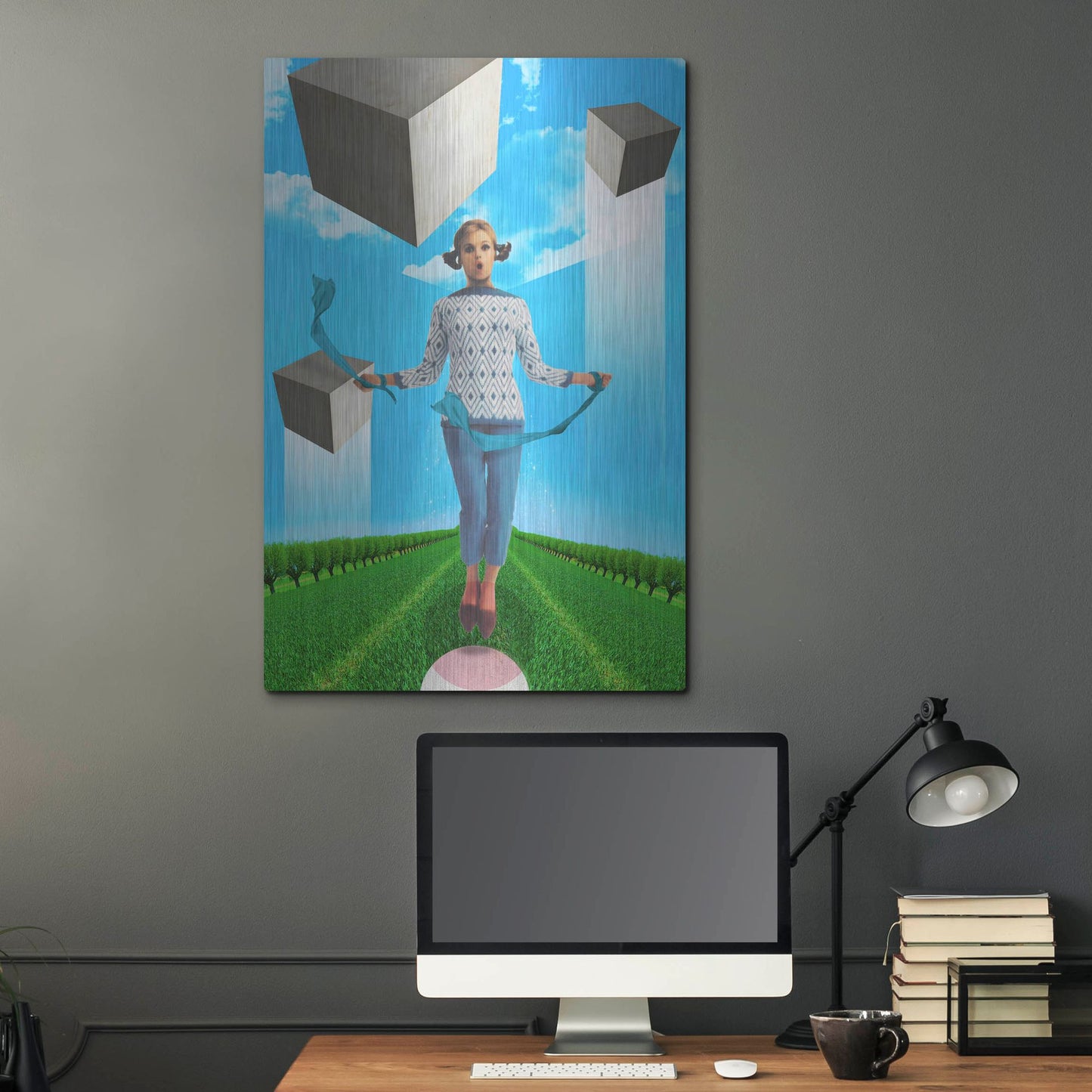 Luxe Metal Art 'Ribbons' by Elo Marc, Metal Wall Art,24x36