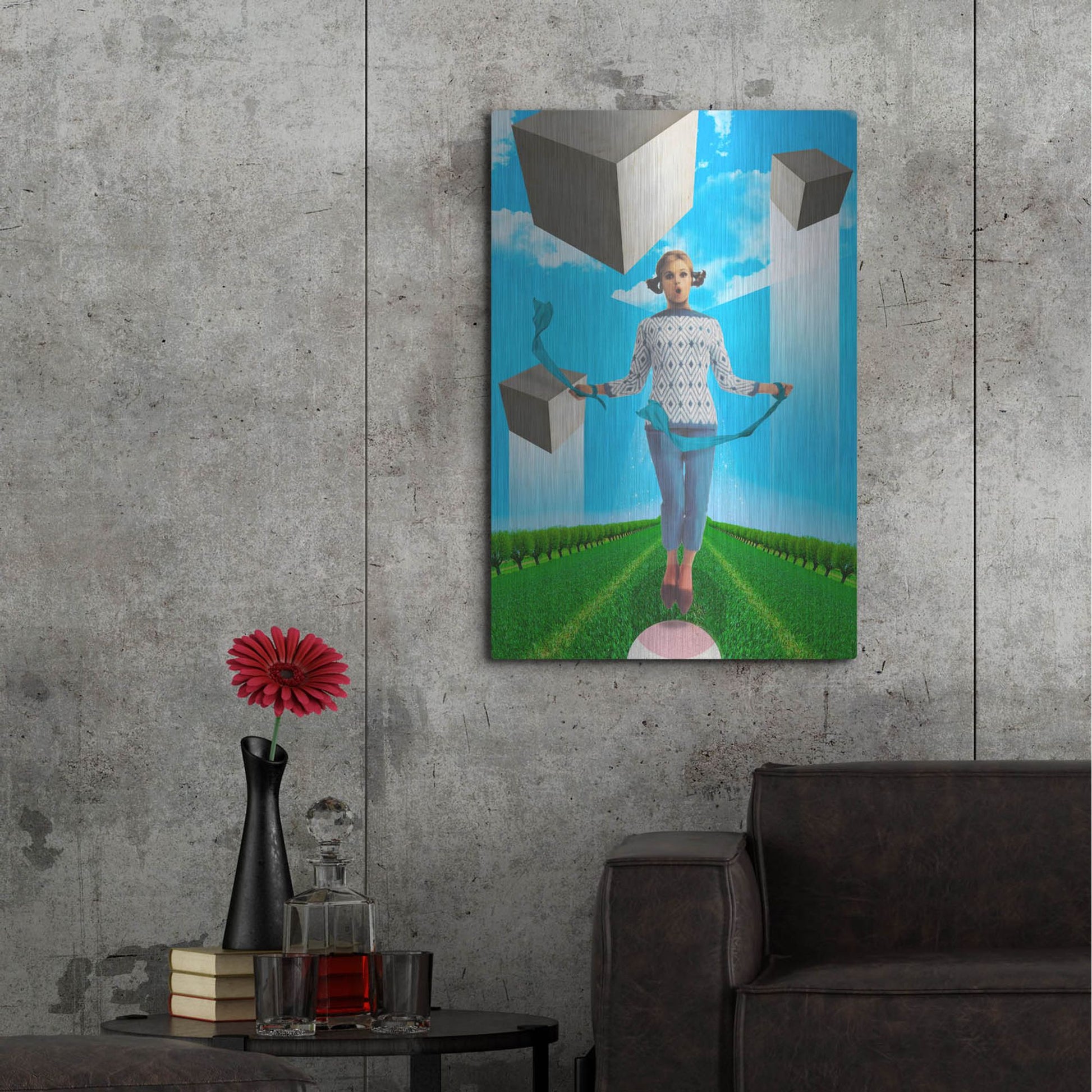 Luxe Metal Art 'Ribbons' by Elo Marc, Metal Wall Art,24x36