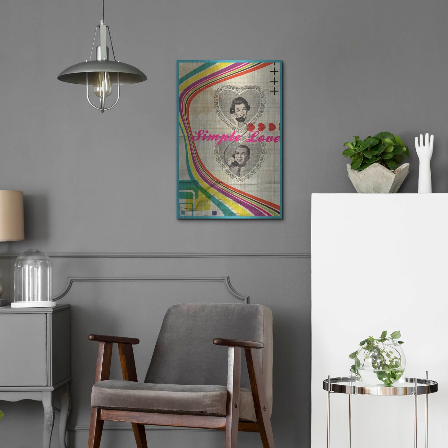 Luxe Metal Art 'Simple Love' by Elo Marc, Metal Wall Art,16x24