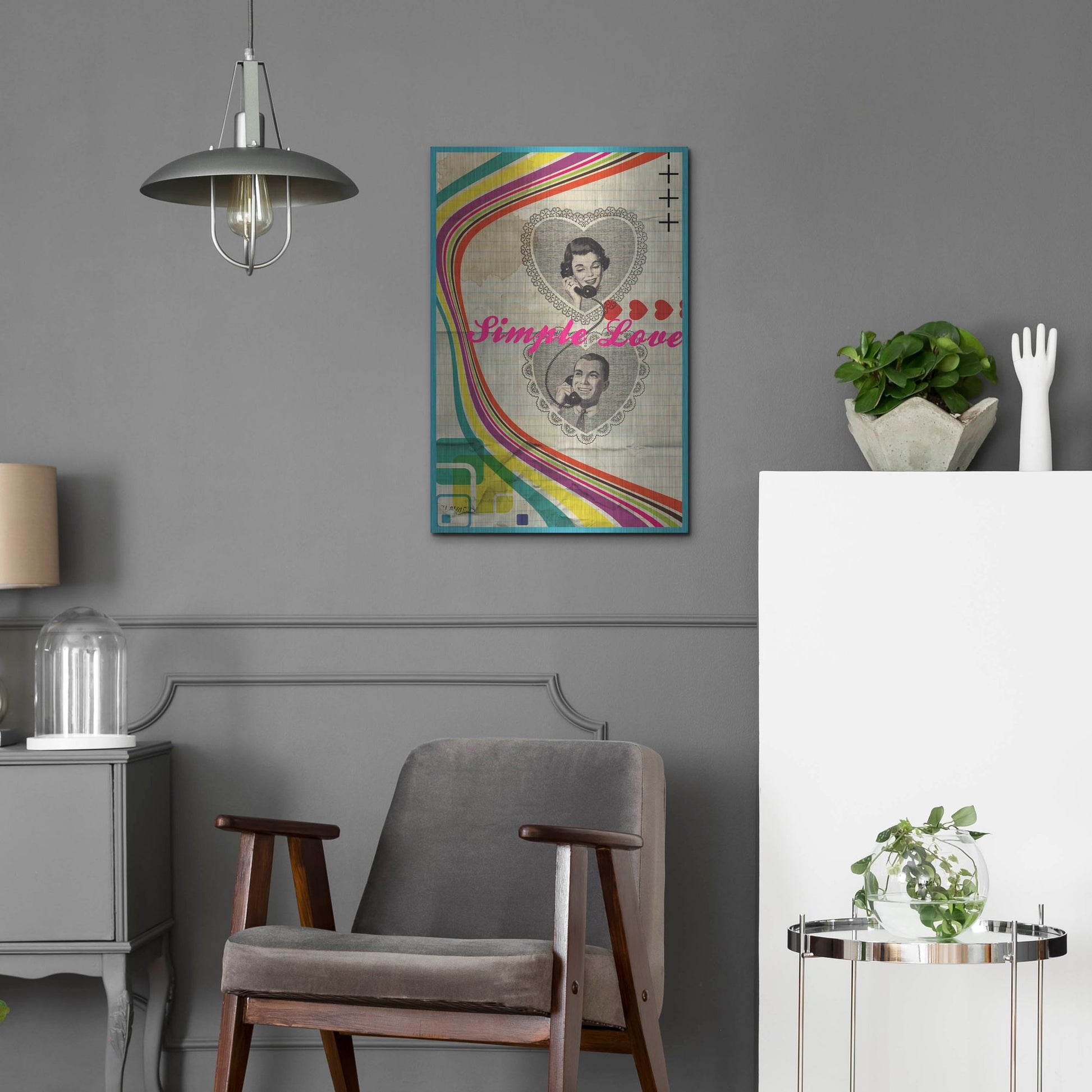 Luxe Metal Art 'Simple Love' by Elo Marc, Metal Wall Art,16x24