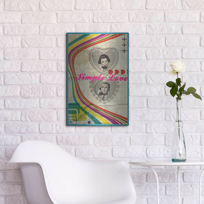 Luxe Metal Art 'Simple Love' by Elo Marc, Metal Wall Art,16x24
