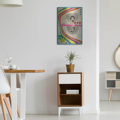 Luxe Metal Art 'Simple Love' by Elo Marc, Metal Wall Art,16x24