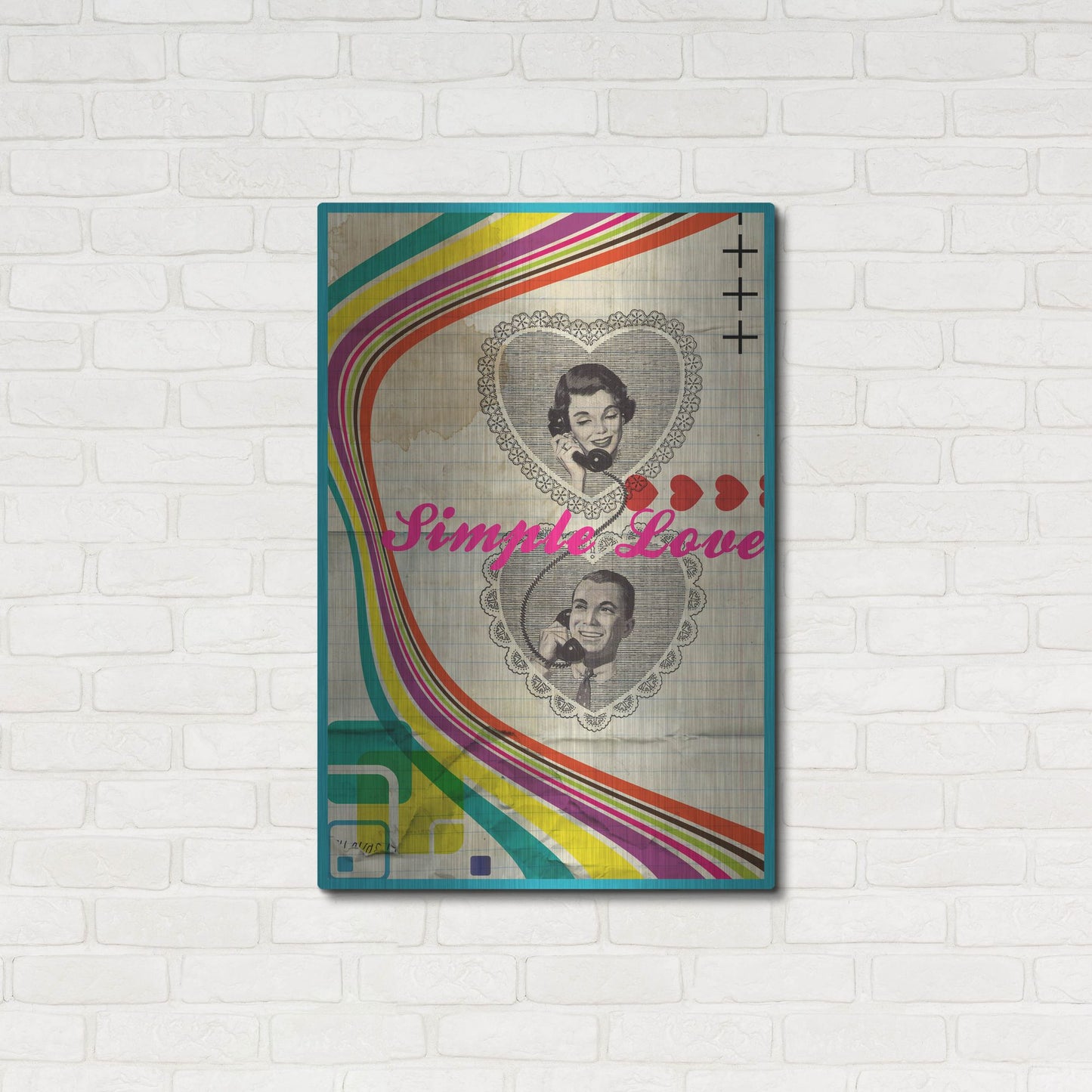 Luxe Metal Art 'Simple Love' by Elo Marc, Metal Wall Art,24x36