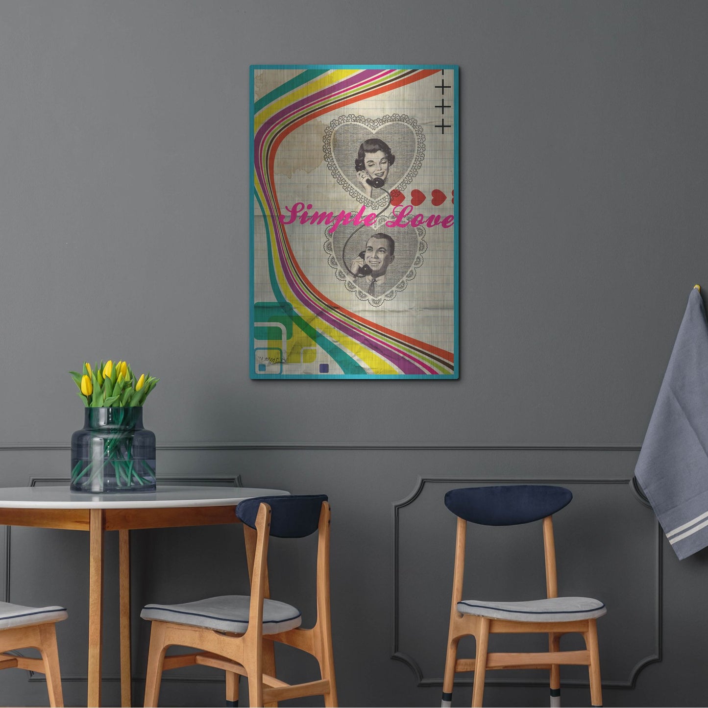 Luxe Metal Art 'Simple Love' by Elo Marc, Metal Wall Art,24x36