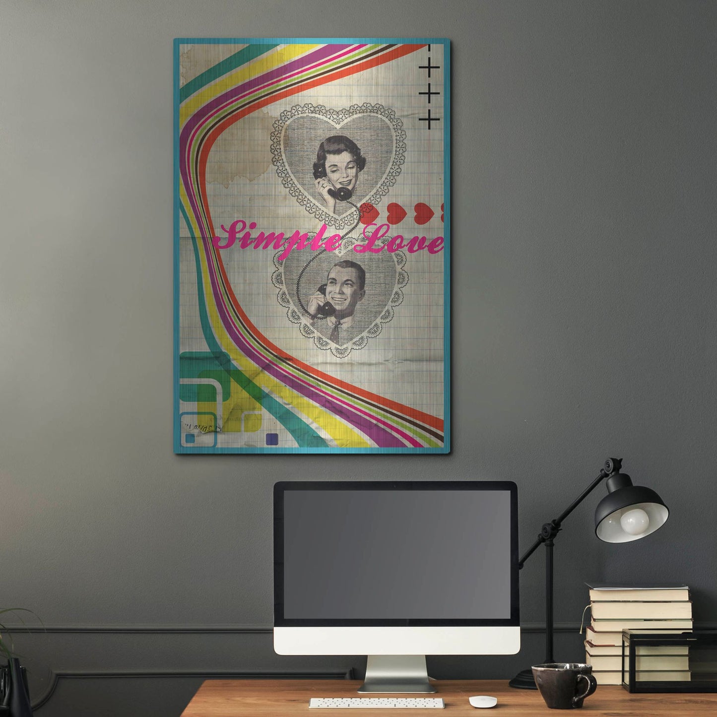 Luxe Metal Art 'Simple Love' by Elo Marc, Metal Wall Art,24x36