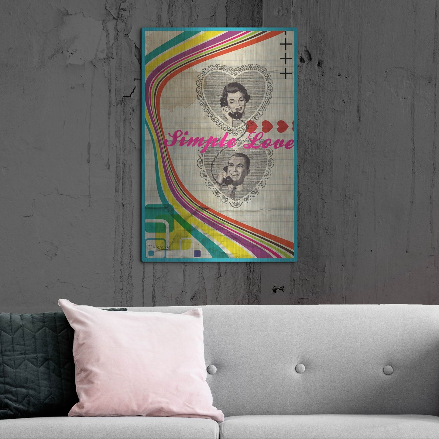 Luxe Metal Art 'Simple Love' by Elo Marc, Metal Wall Art,24x36