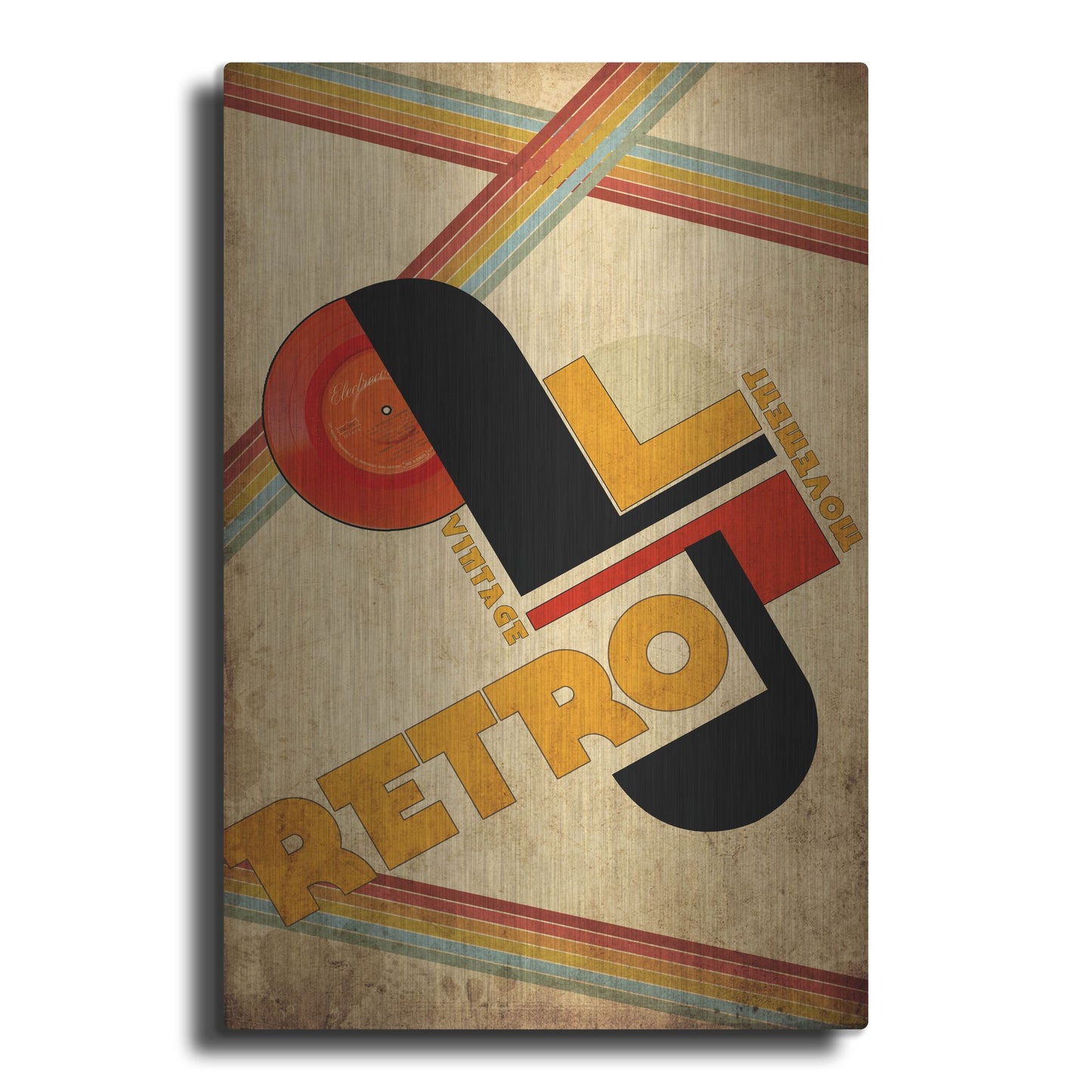 Luxe Metal Art 'Vintage Retro Movement' by Elo Marc, Metal Wall Art