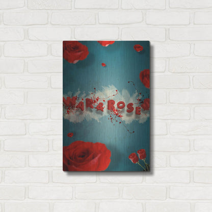 Luxe Metal Art 'War And Roses' by Elo Marc, Metal Wall Art,16x24