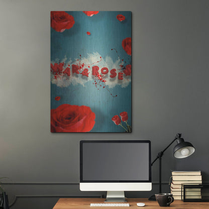 Luxe Metal Art 'War And Roses' by Elo Marc, Metal Wall Art,24x36