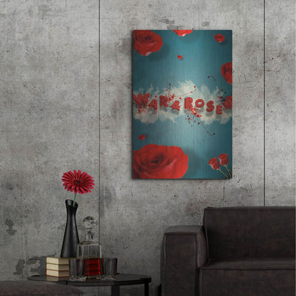 Luxe Metal Art 'War And Roses' by Elo Marc, Metal Wall Art,24x36