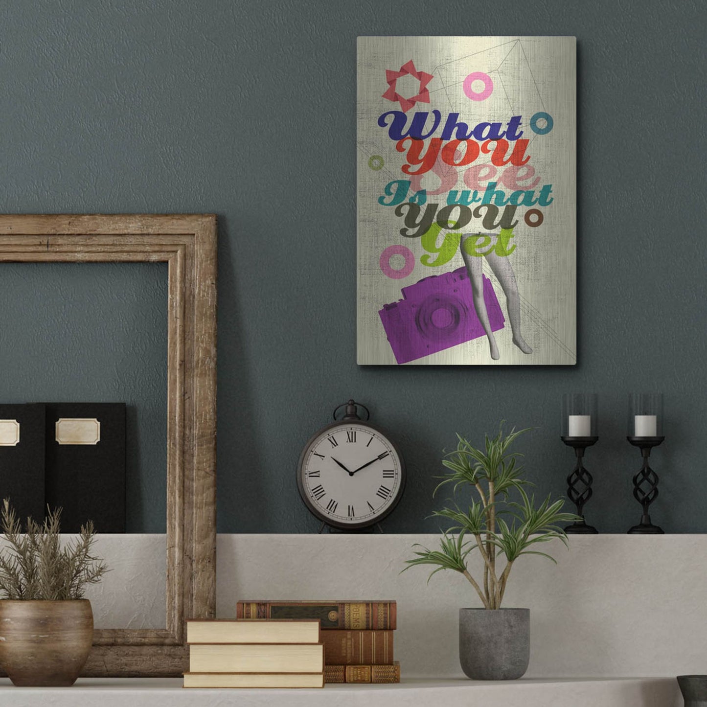 Luxe Metal Art 'What You See Is What You Get' by Elo Marc, Metal Wall Art,12x16