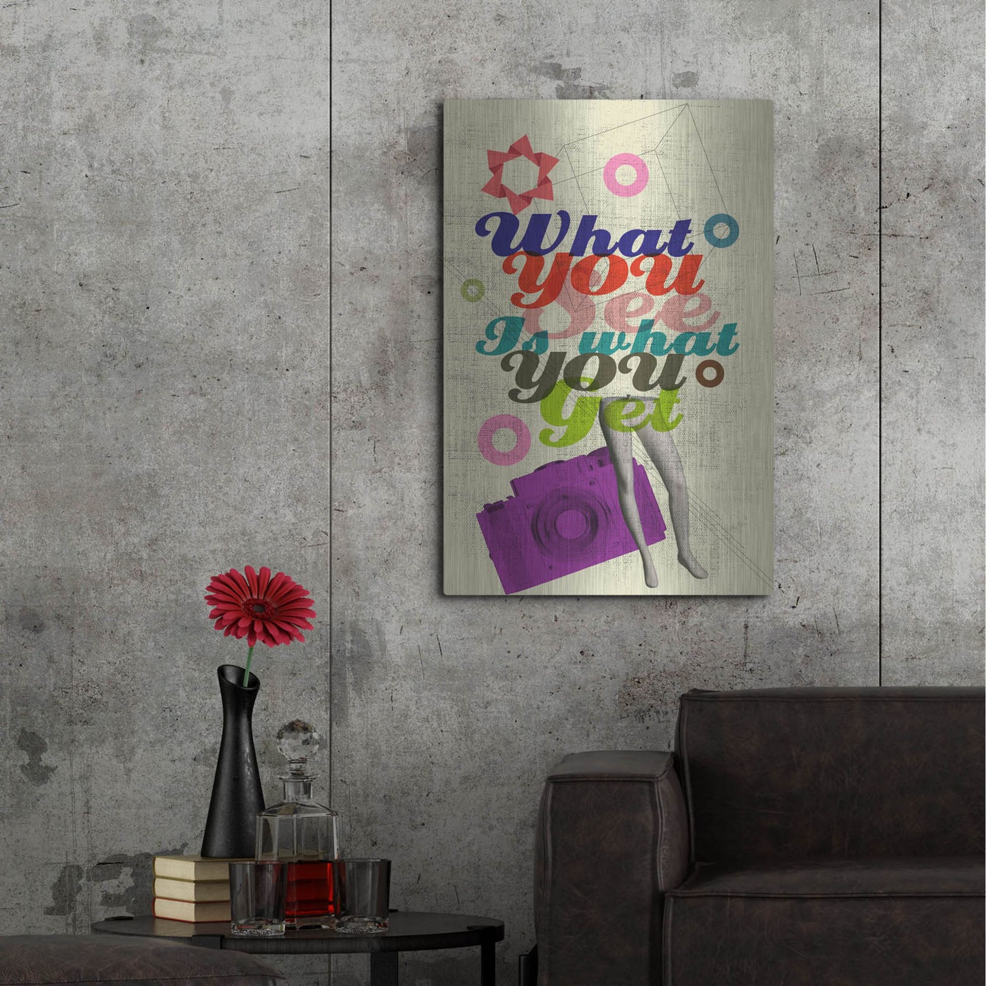 Luxe Metal Art 'What You See Is What You Get' by Elo Marc, Metal Wall Art,24x36