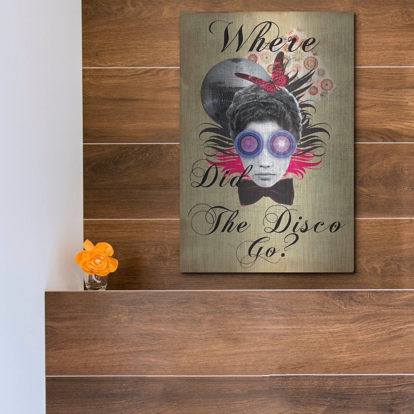 Luxe Metal Art 'Where Did The Disco Go' by Elo Marc, Metal Wall Art,12x16