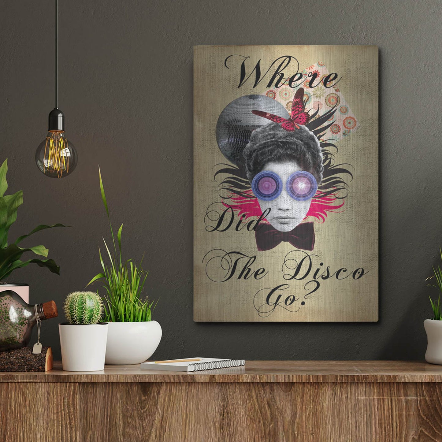 Luxe Metal Art 'Where Did The Disco Go' by Elo Marc, Metal Wall Art,12x16