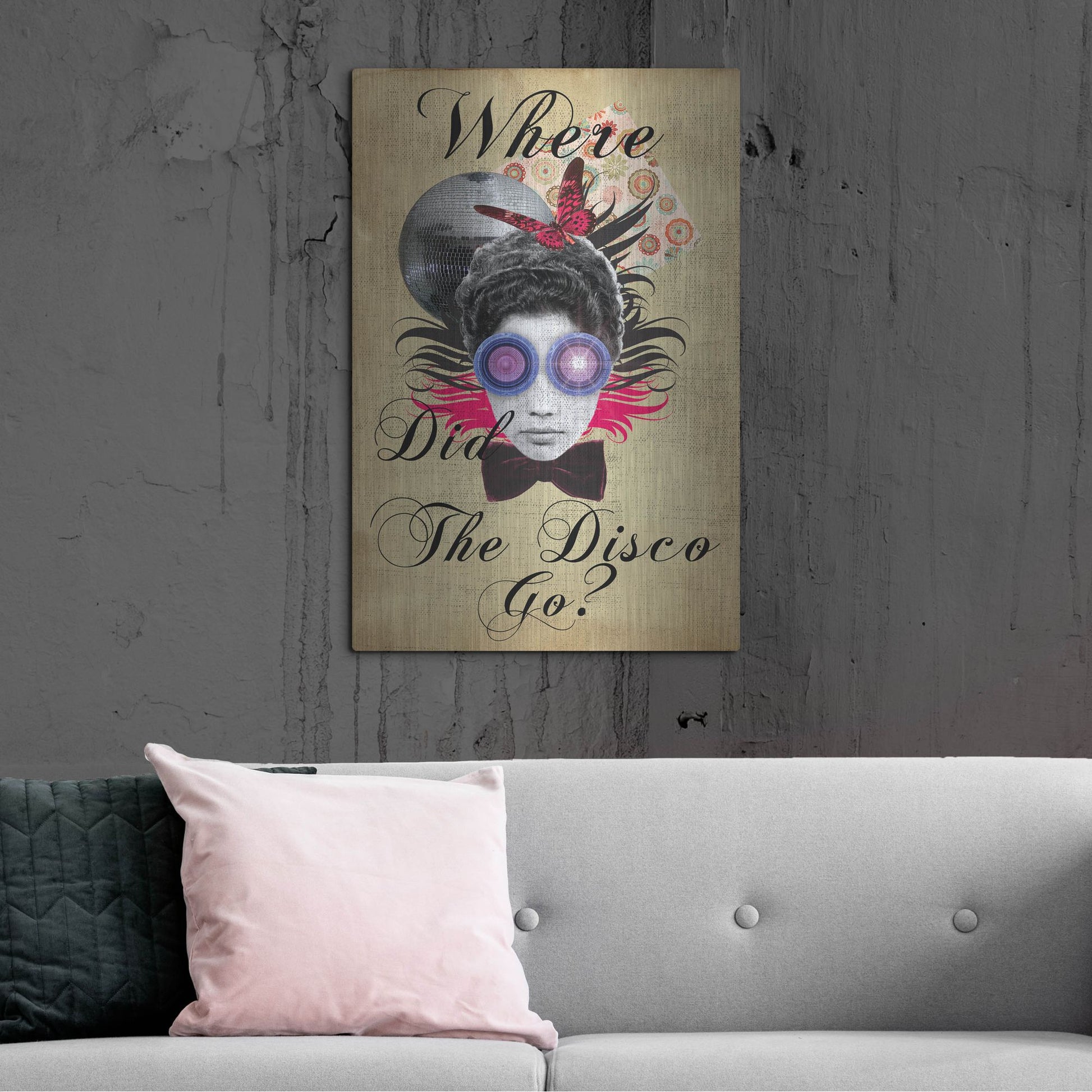 Luxe Metal Art 'Where Did The Disco Go' by Elo Marc, Metal Wall Art,24x36