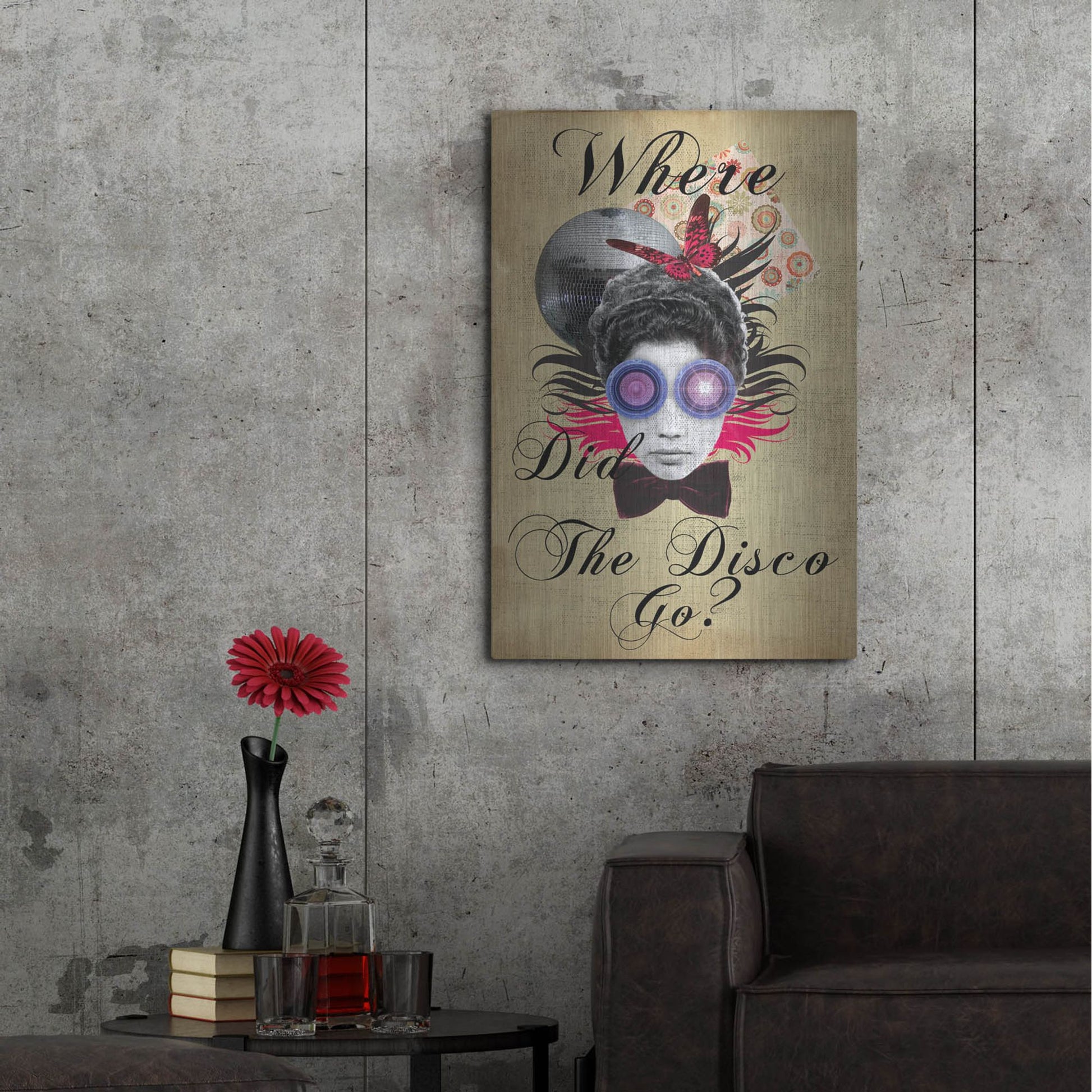 Luxe Metal Art 'Where Did The Disco Go' by Elo Marc, Metal Wall Art,24x36