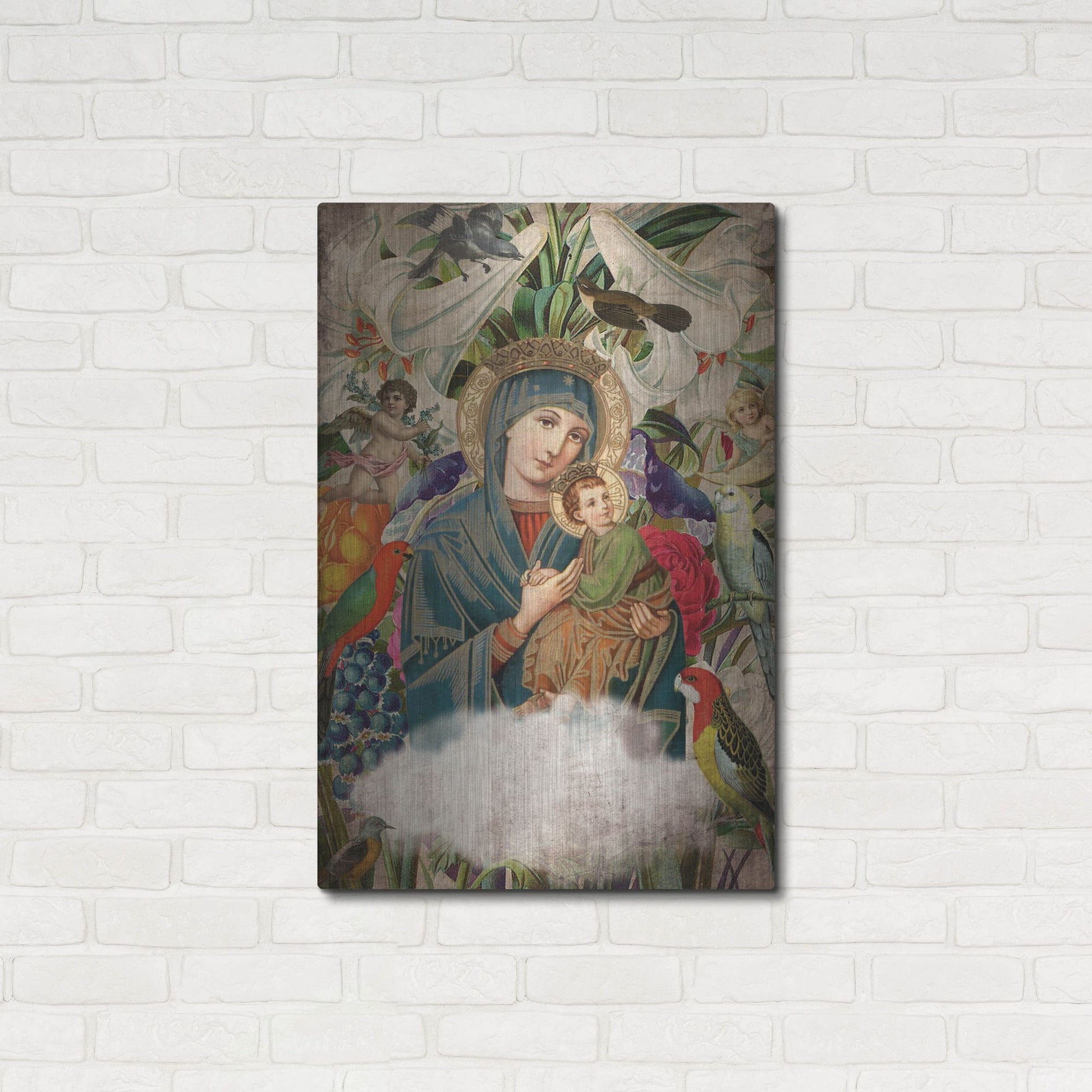 Luxe Metal Art 'Madonna And Child' by Elo Marc, Metal Wall Art,24x36