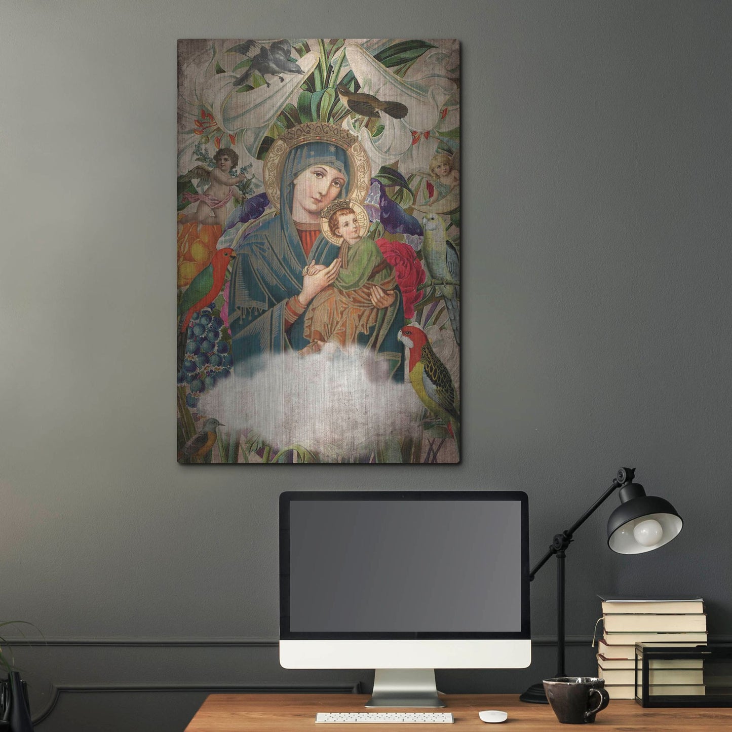 Luxe Metal Art 'Madonna And Child' by Elo Marc, Metal Wall Art,24x36