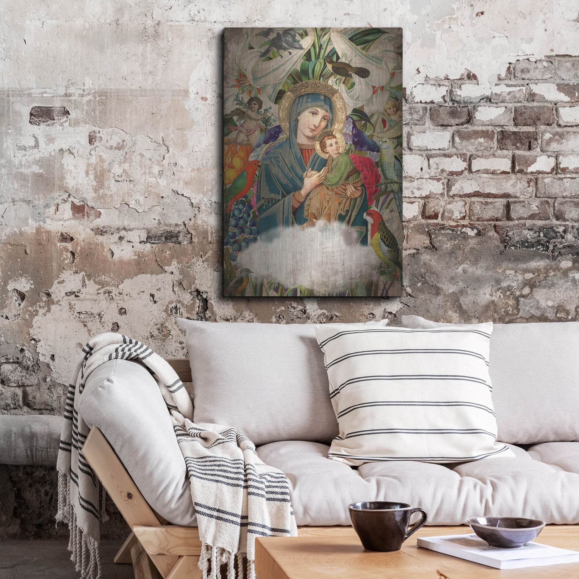 Luxe Metal Art 'Madonna And Child' by Elo Marc, Metal Wall Art,24x36