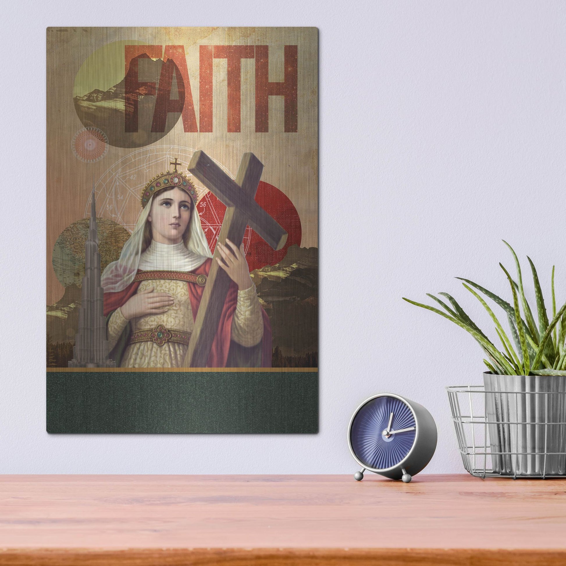 Luxe Metal Art 'Rise Of Mary' by Elo Marc, Metal Wall Art,12x16
