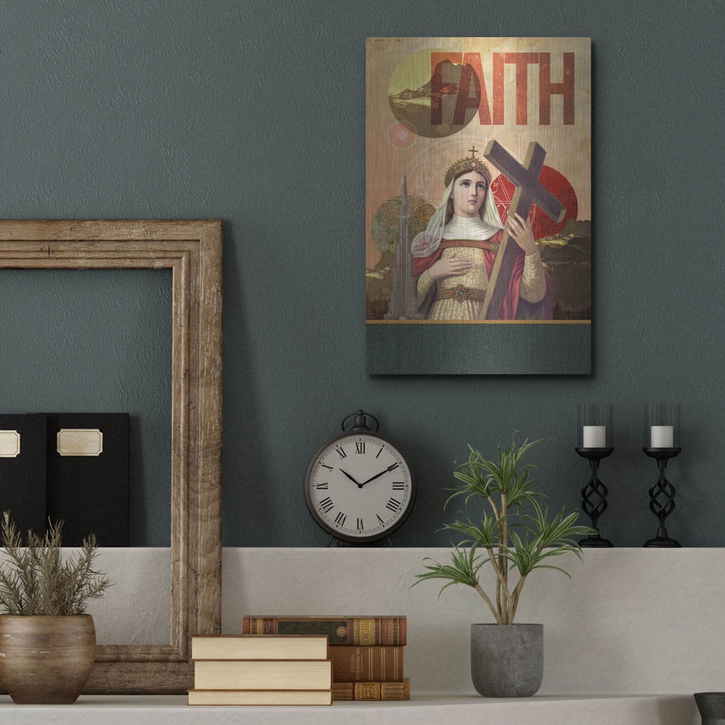 Luxe Metal Art 'Rise Of Mary' by Elo Marc, Metal Wall Art,12x16