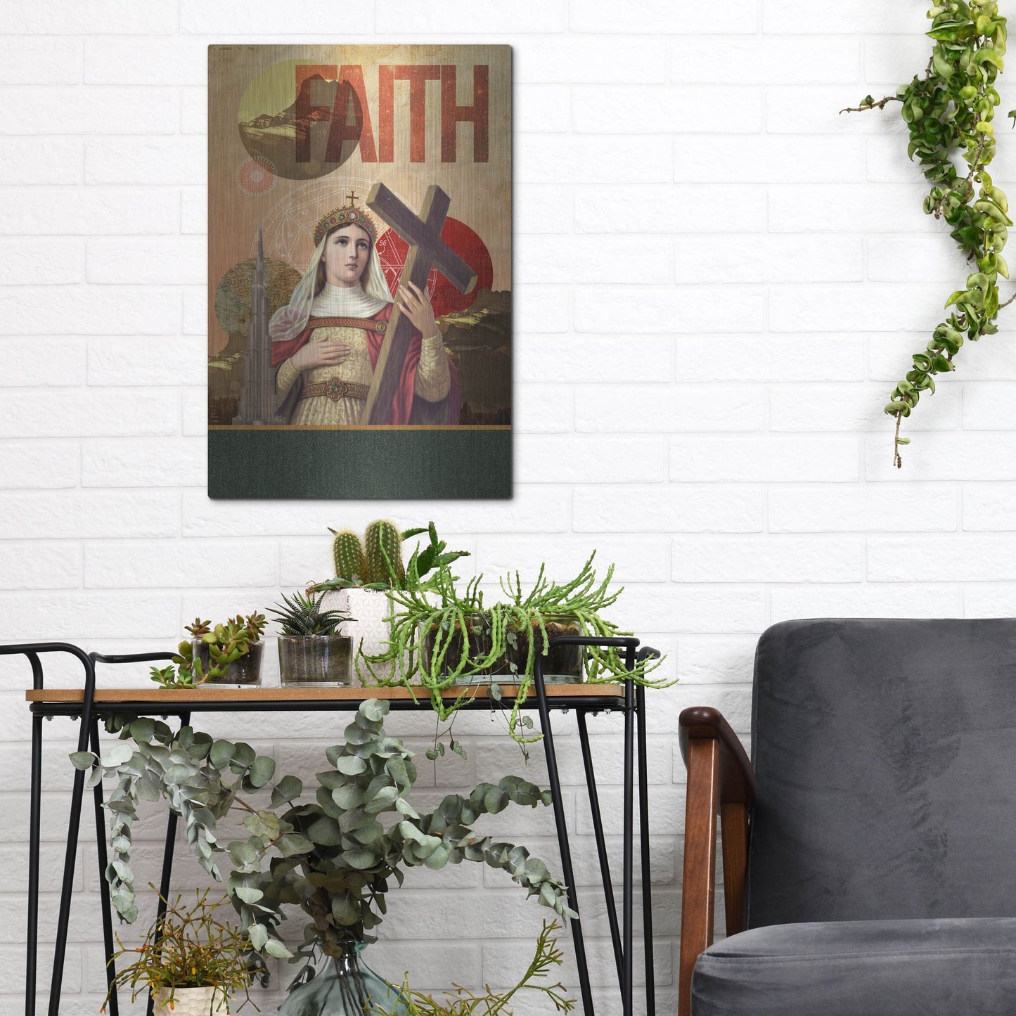 Luxe Metal Art 'Rise Of Mary' by Elo Marc, Metal Wall Art,12x16