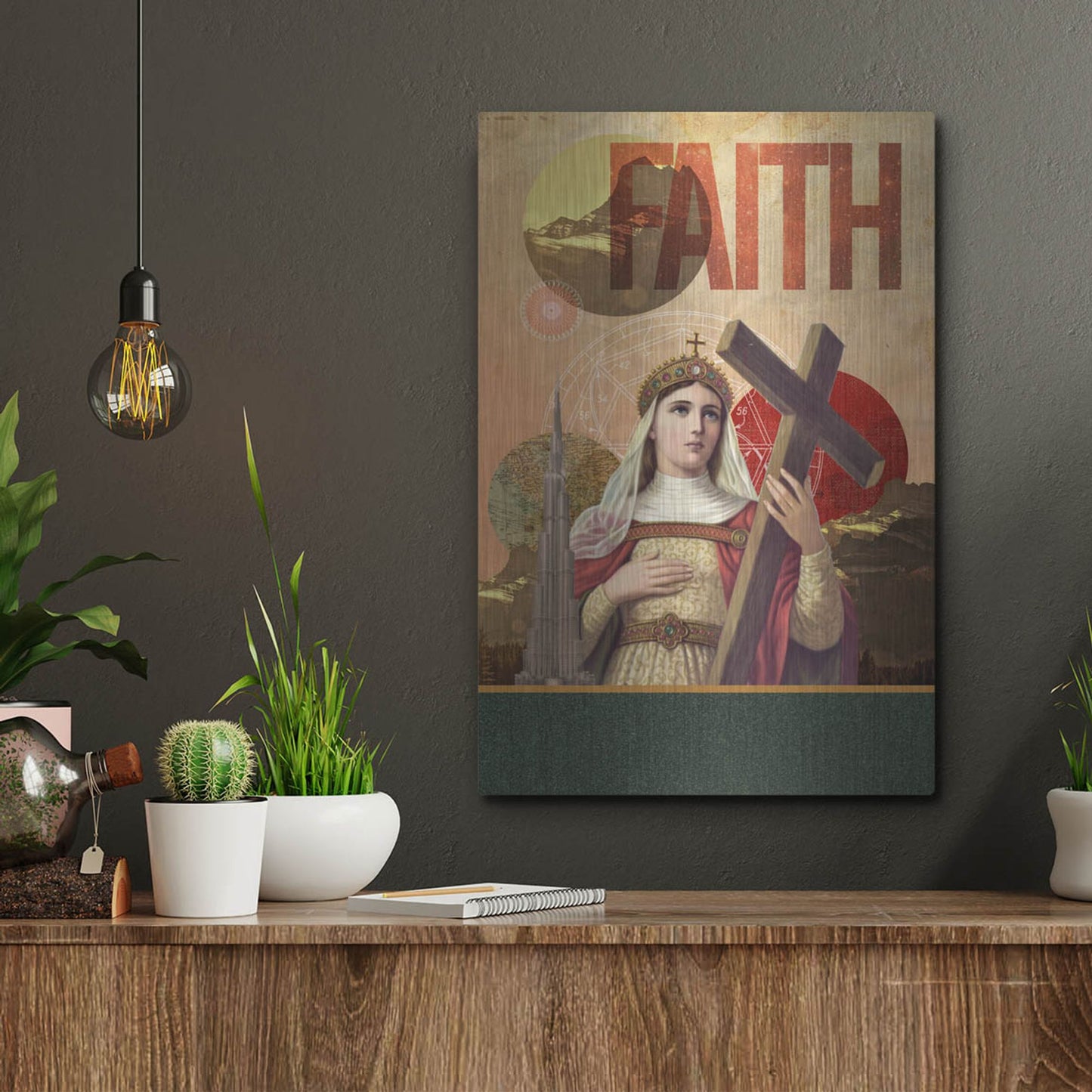 Luxe Metal Art 'Rise Of Mary' by Elo Marc, Metal Wall Art,12x16