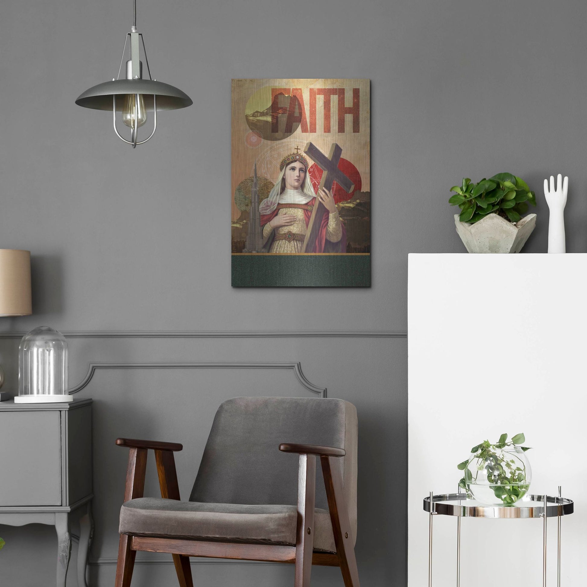 Luxe Metal Art 'Rise Of Mary' by Elo Marc, Metal Wall Art,16x24