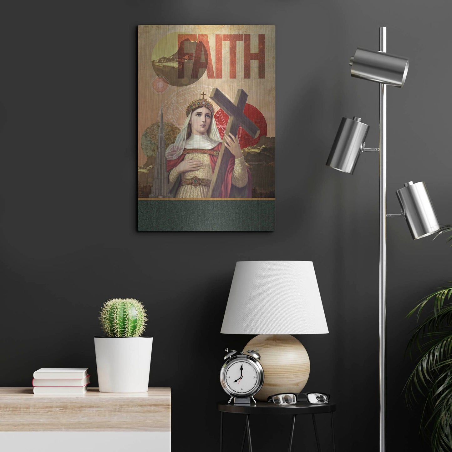Luxe Metal Art 'Rise Of Mary' by Elo Marc, Metal Wall Art,16x24