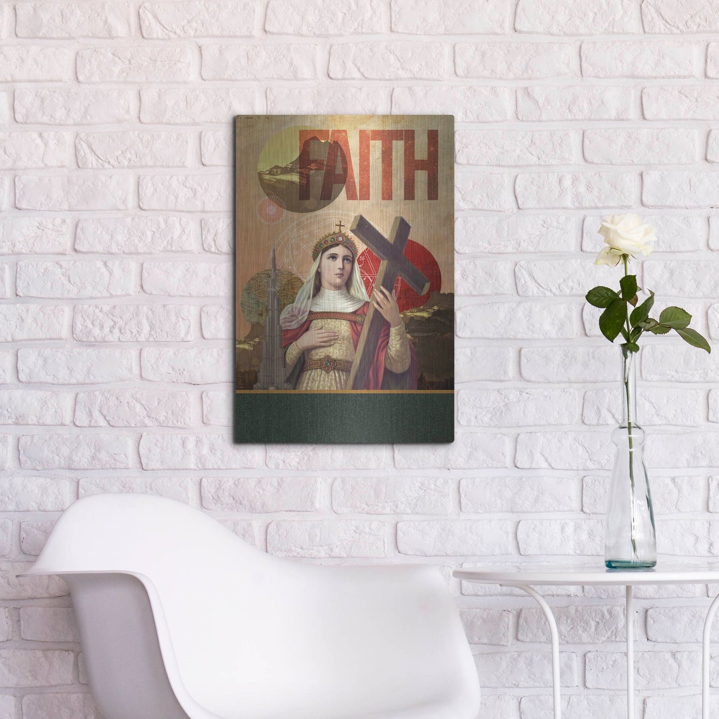 Luxe Metal Art 'Rise Of Mary' by Elo Marc, Metal Wall Art,16x24