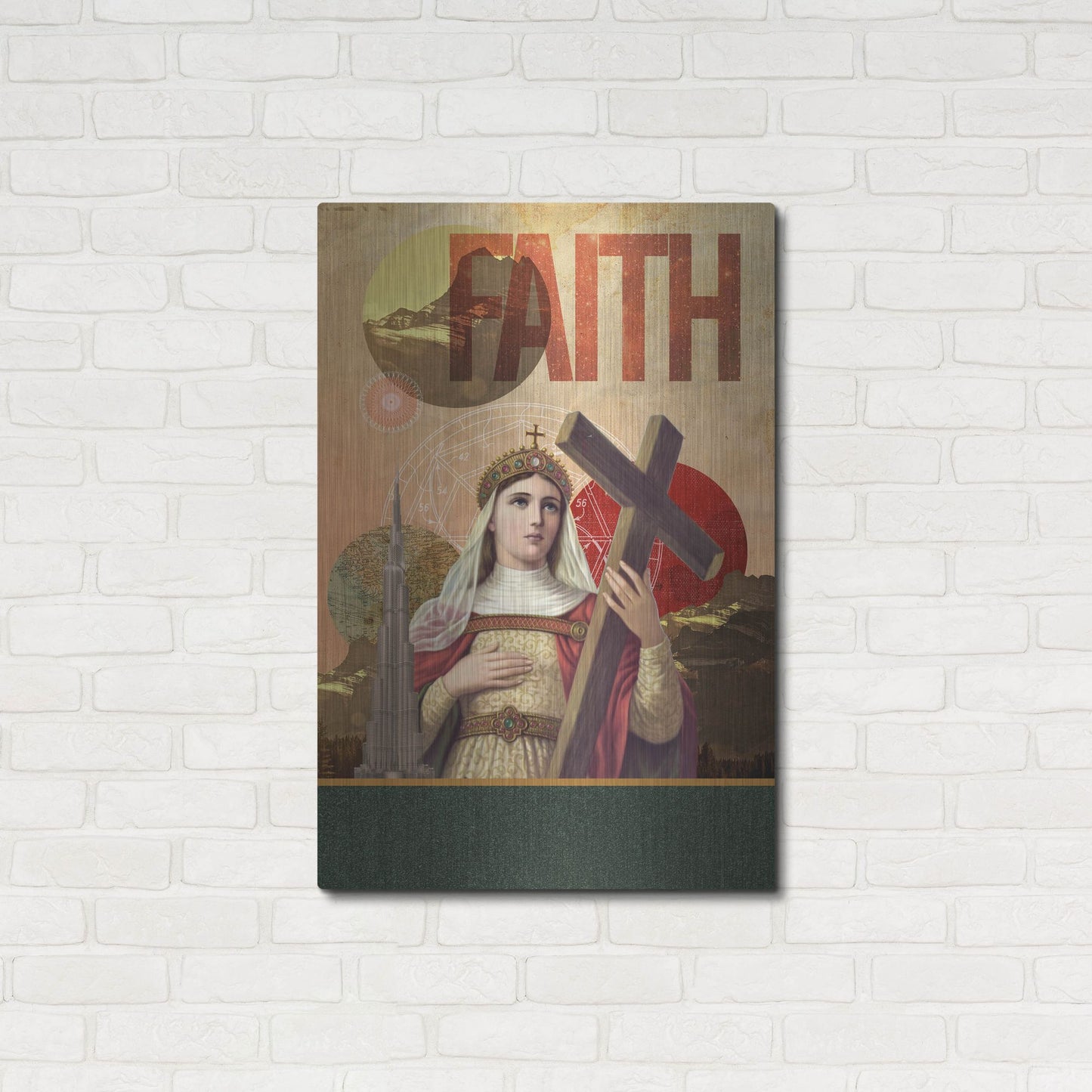 Luxe Metal Art 'Rise Of Mary' by Elo Marc, Metal Wall Art,24x36