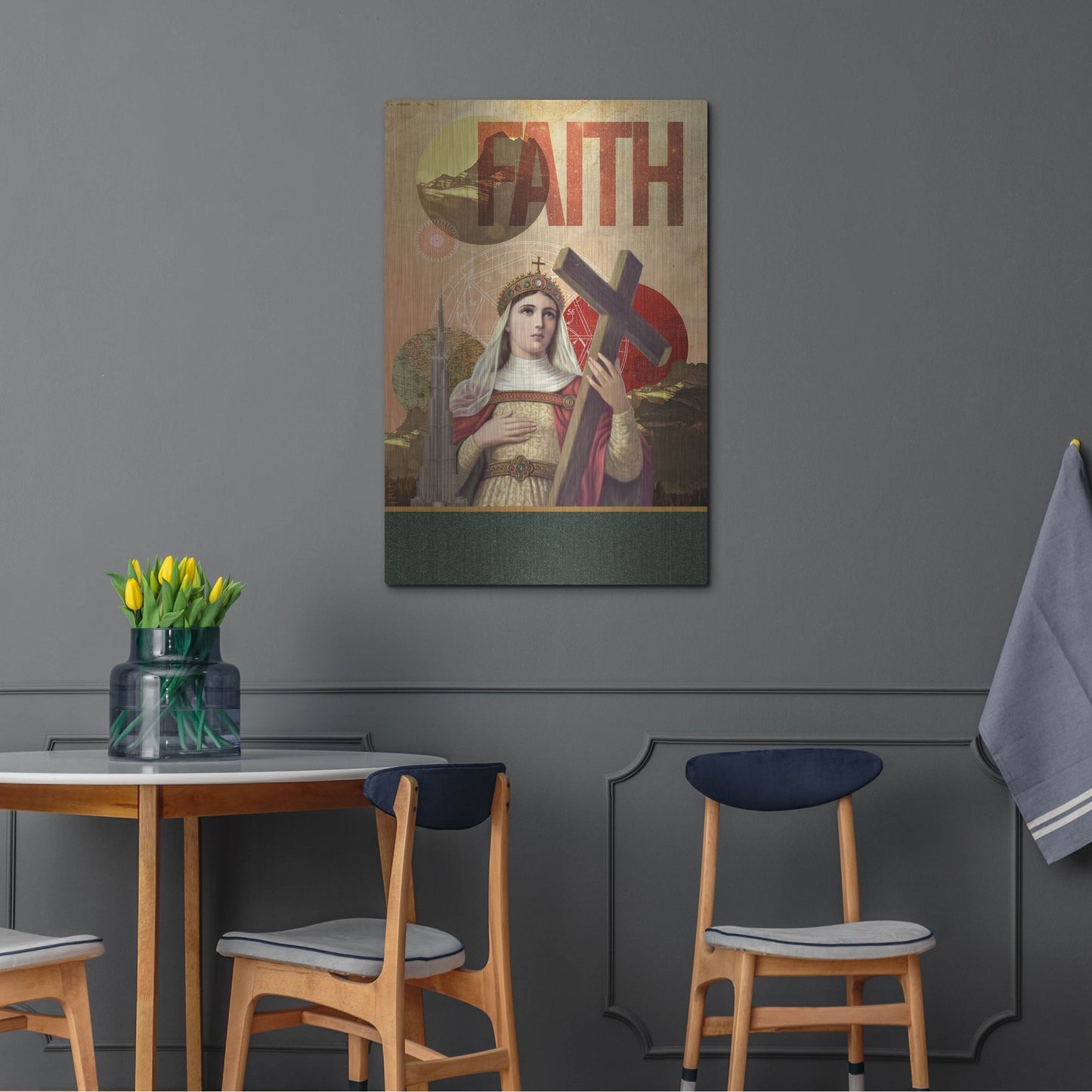 Luxe Metal Art 'Rise Of Mary' by Elo Marc, Metal Wall Art,24x36