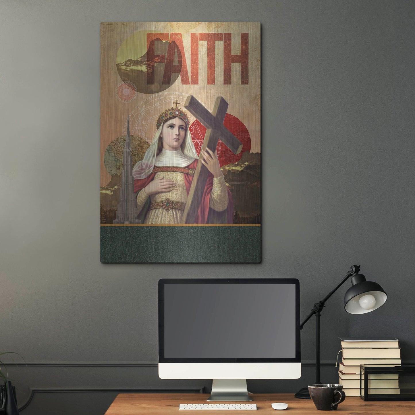 Luxe Metal Art 'Rise Of Mary' by Elo Marc, Metal Wall Art,24x36