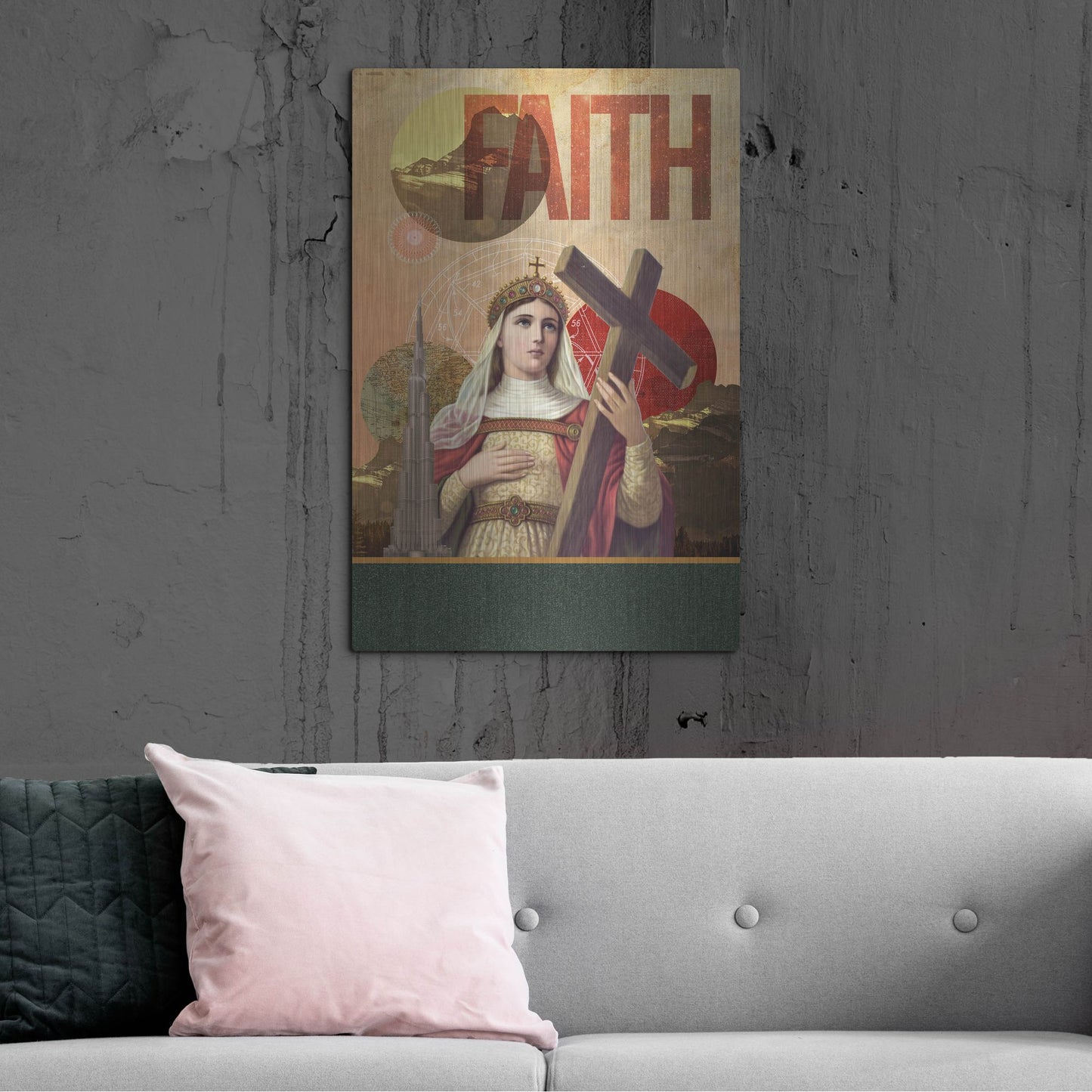 Luxe Metal Art 'Rise Of Mary' by Elo Marc, Metal Wall Art,24x36