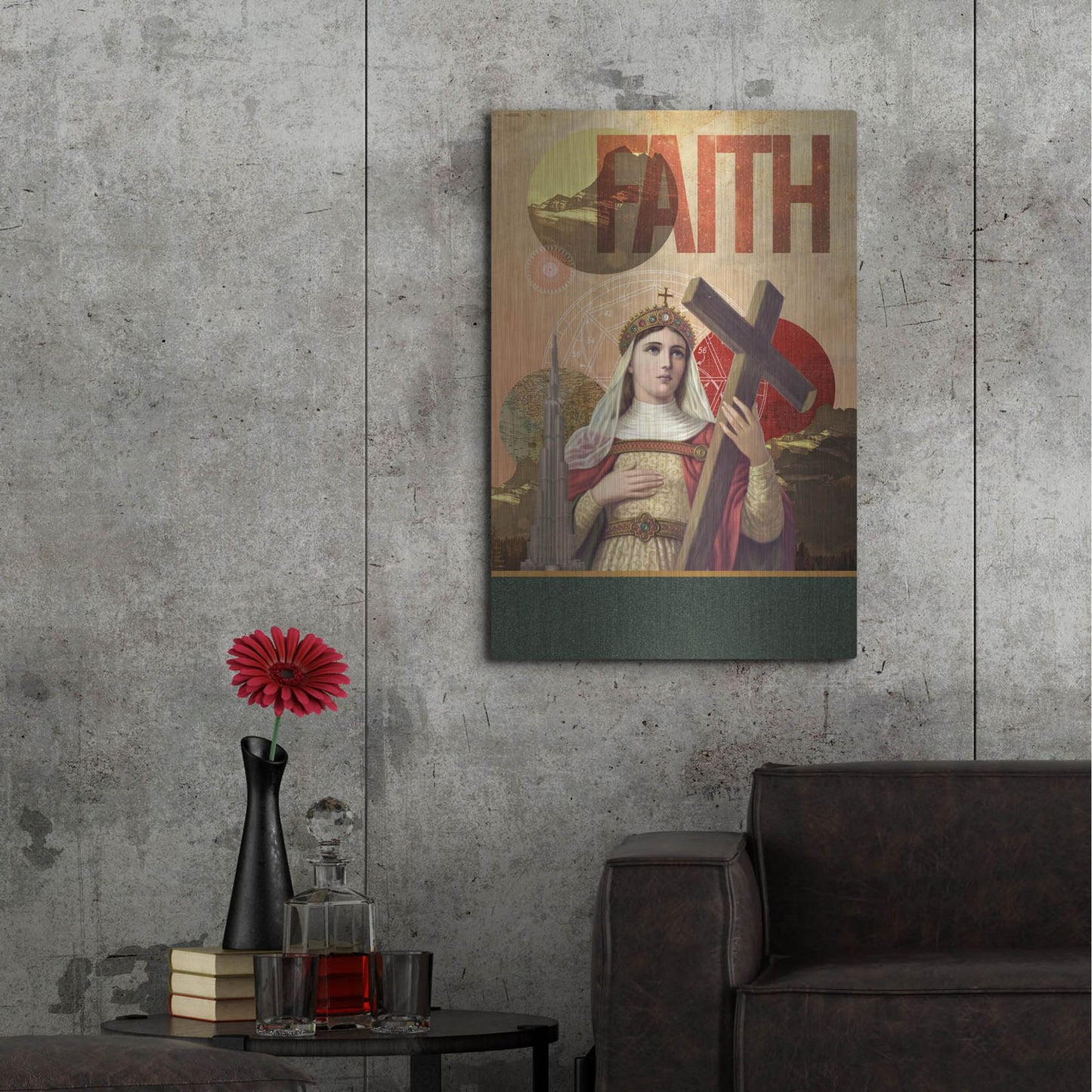 Luxe Metal Art 'Rise Of Mary' by Elo Marc, Metal Wall Art,24x36