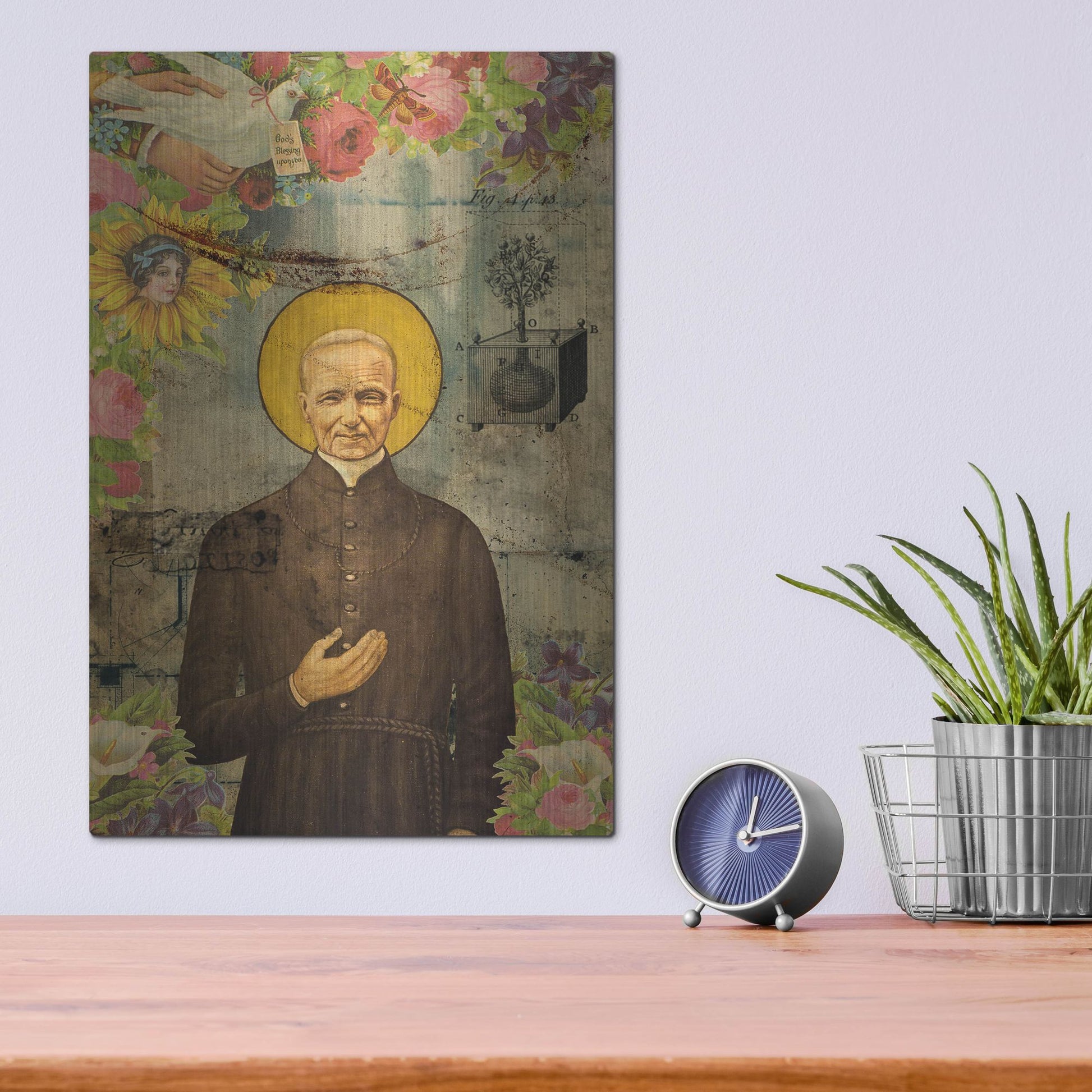 Luxe Metal Art 'The Holy Father' by Elo Marc, Metal Wall Art,12x16