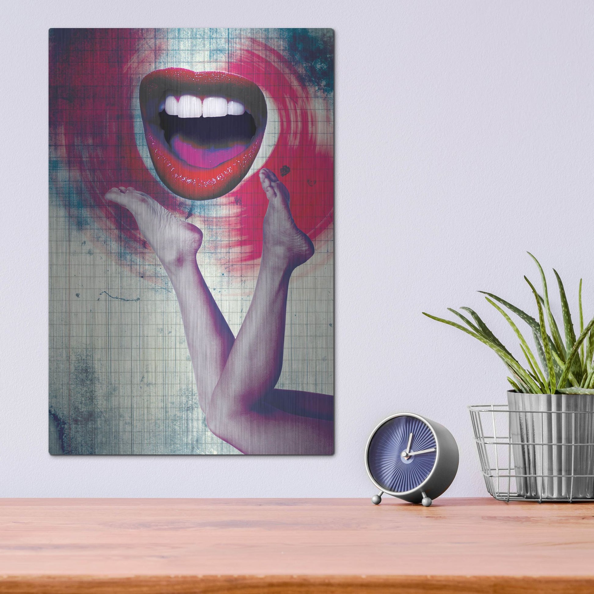 Luxe Metal Art 'Bla Bla Bla' by Elo Marc, Metal Wall Art,12x16