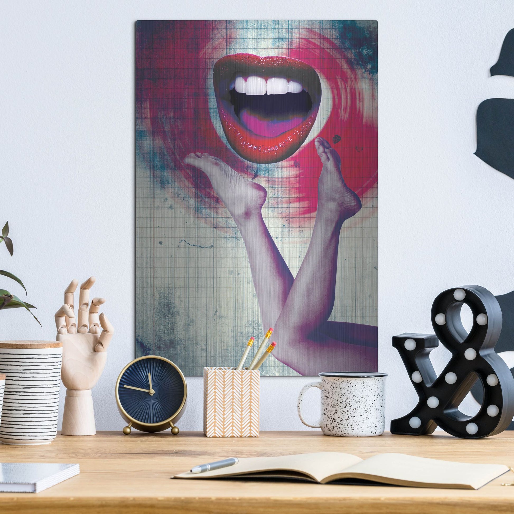 Luxe Metal Art 'Bla Bla Bla' by Elo Marc, Metal Wall Art,12x16