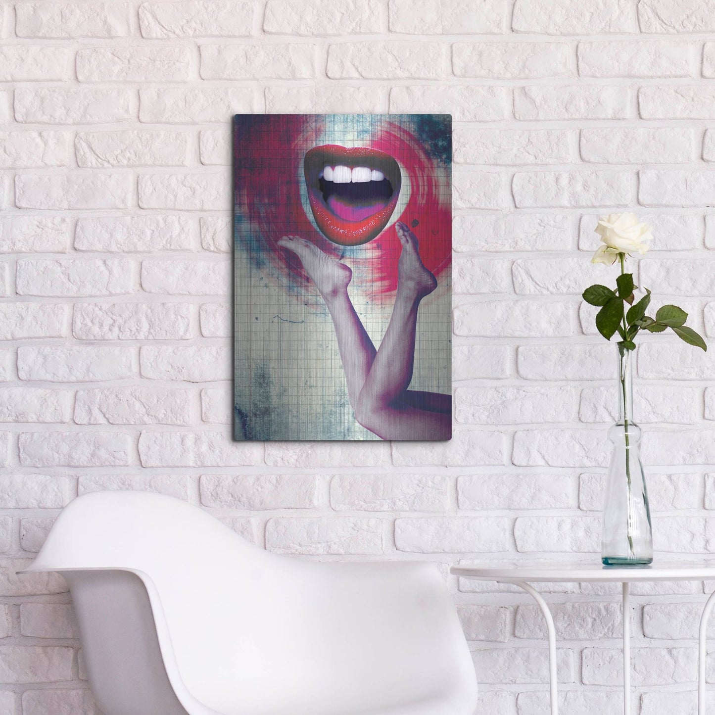 Luxe Metal Art 'Bla Bla Bla' by Elo Marc, Metal Wall Art,16x24