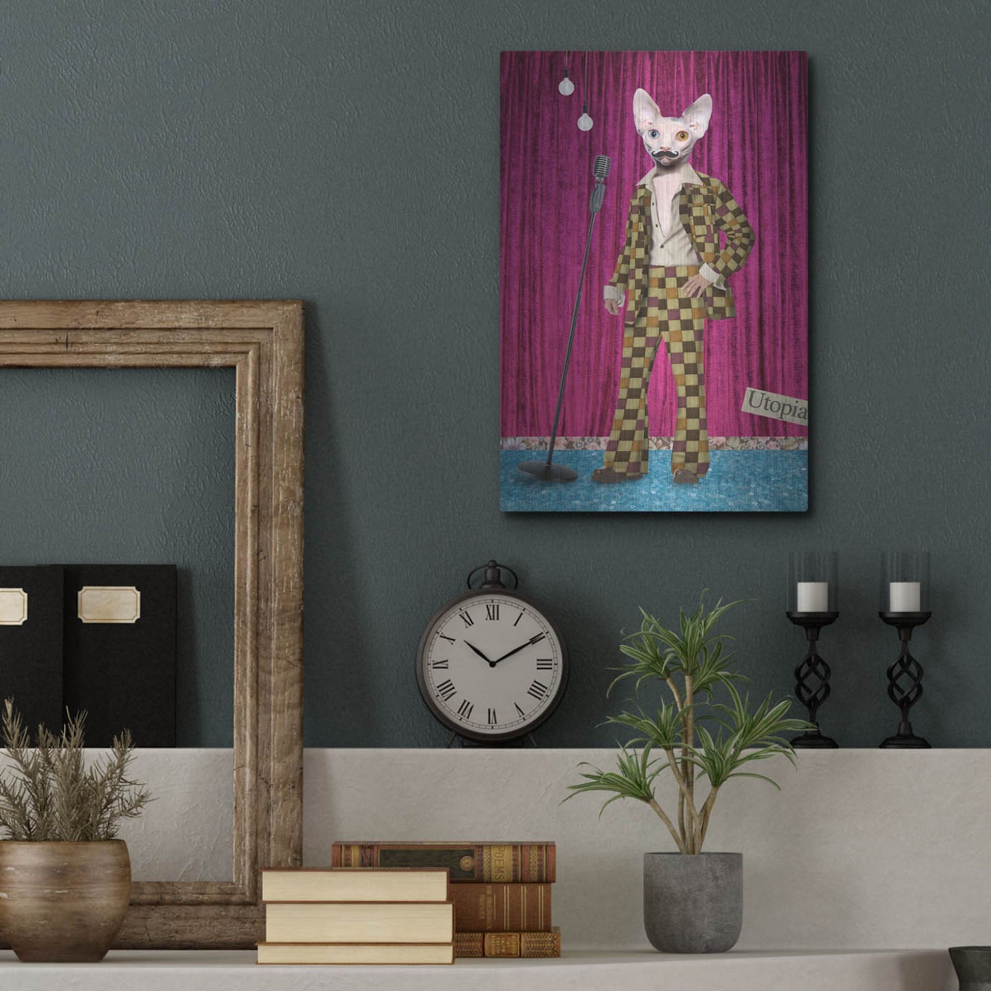 Luxe Metal Art 'Boogie Nights' by Elo Marc, Metal Wall Art,12x16