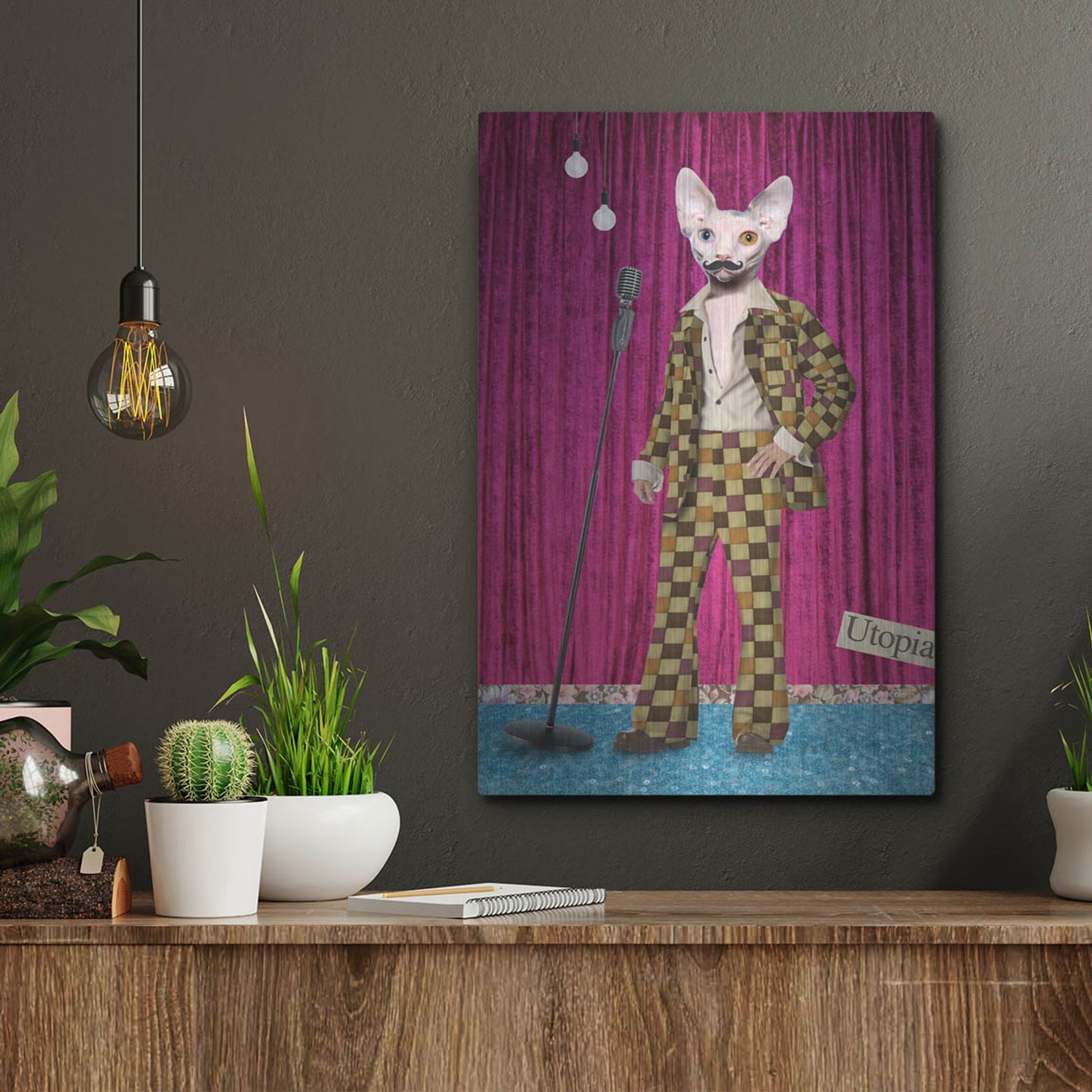 Luxe Metal Art 'Boogie Nights' by Elo Marc, Metal Wall Art,12x16