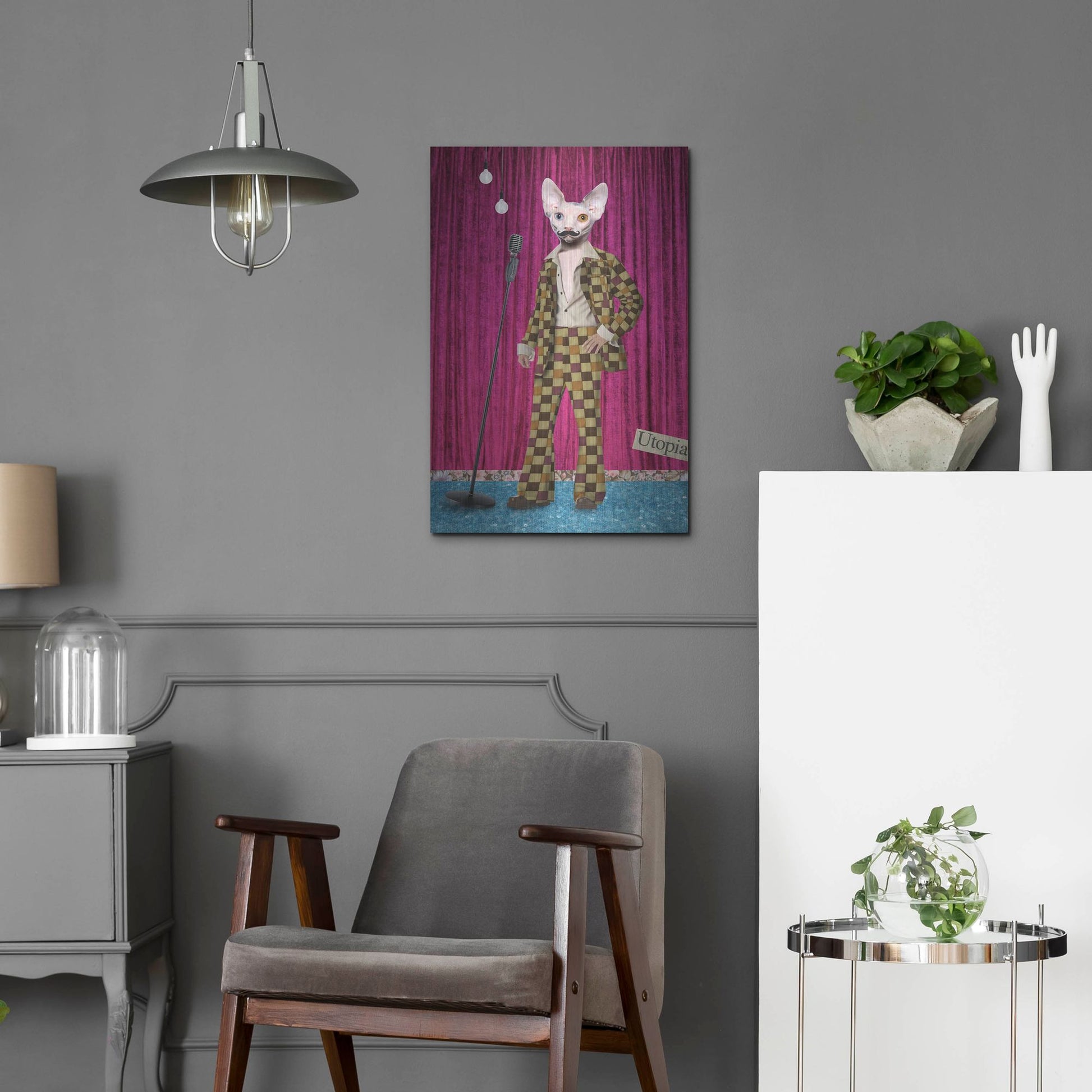 Luxe Metal Art 'Boogie Nights' by Elo Marc, Metal Wall Art,16x24