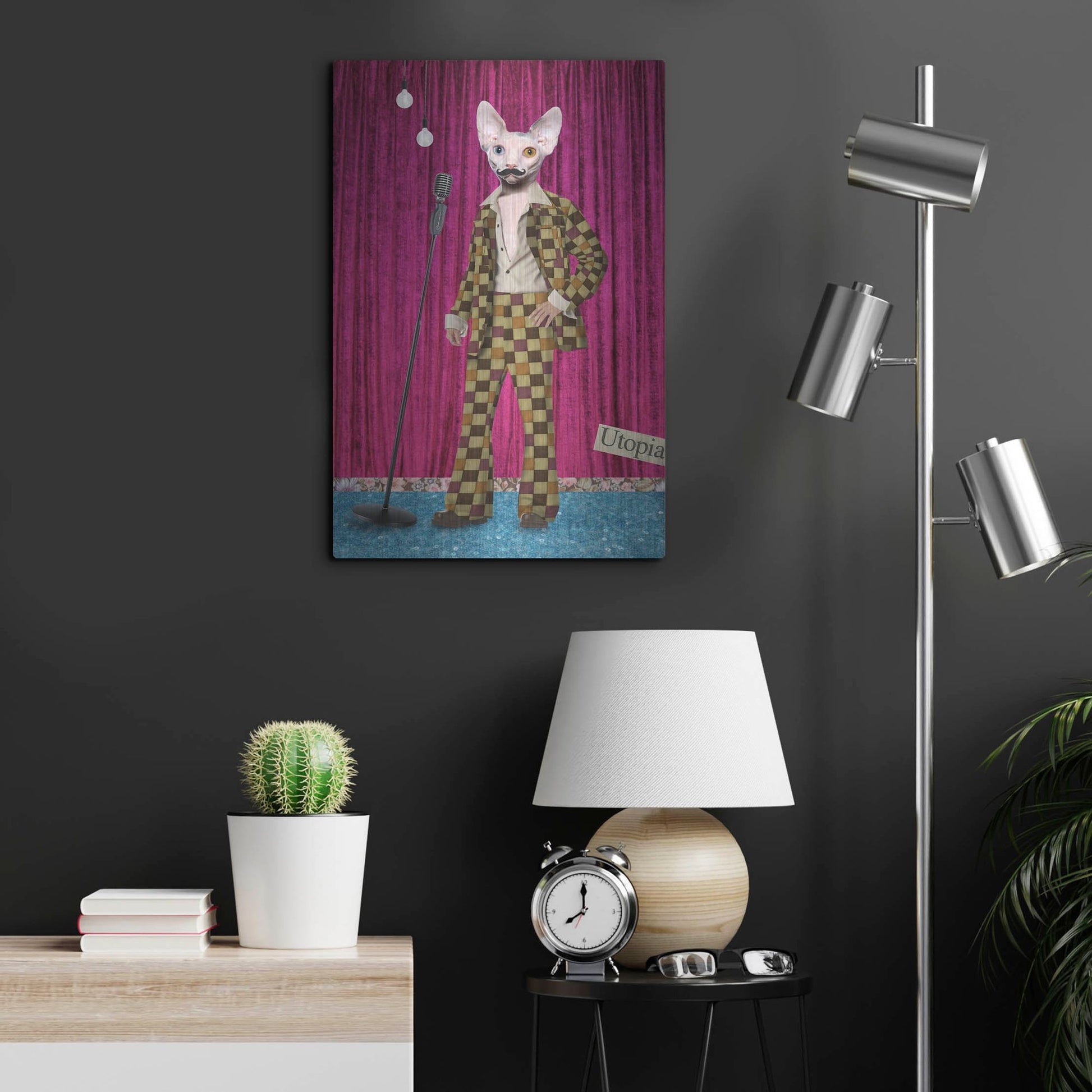 Luxe Metal Art 'Boogie Nights' by Elo Marc, Metal Wall Art,16x24