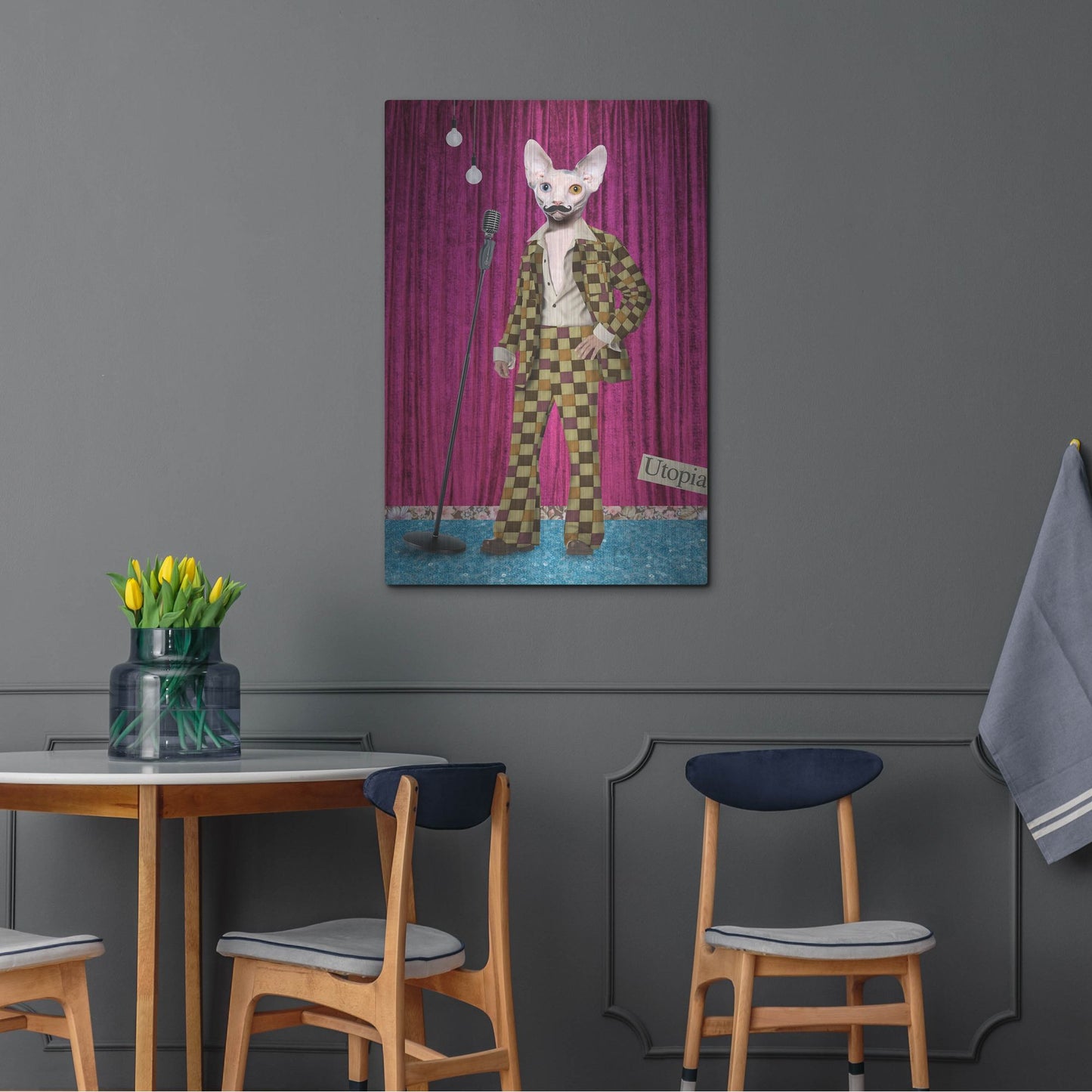 Luxe Metal Art 'Boogie Nights' by Elo Marc, Metal Wall Art,24x36