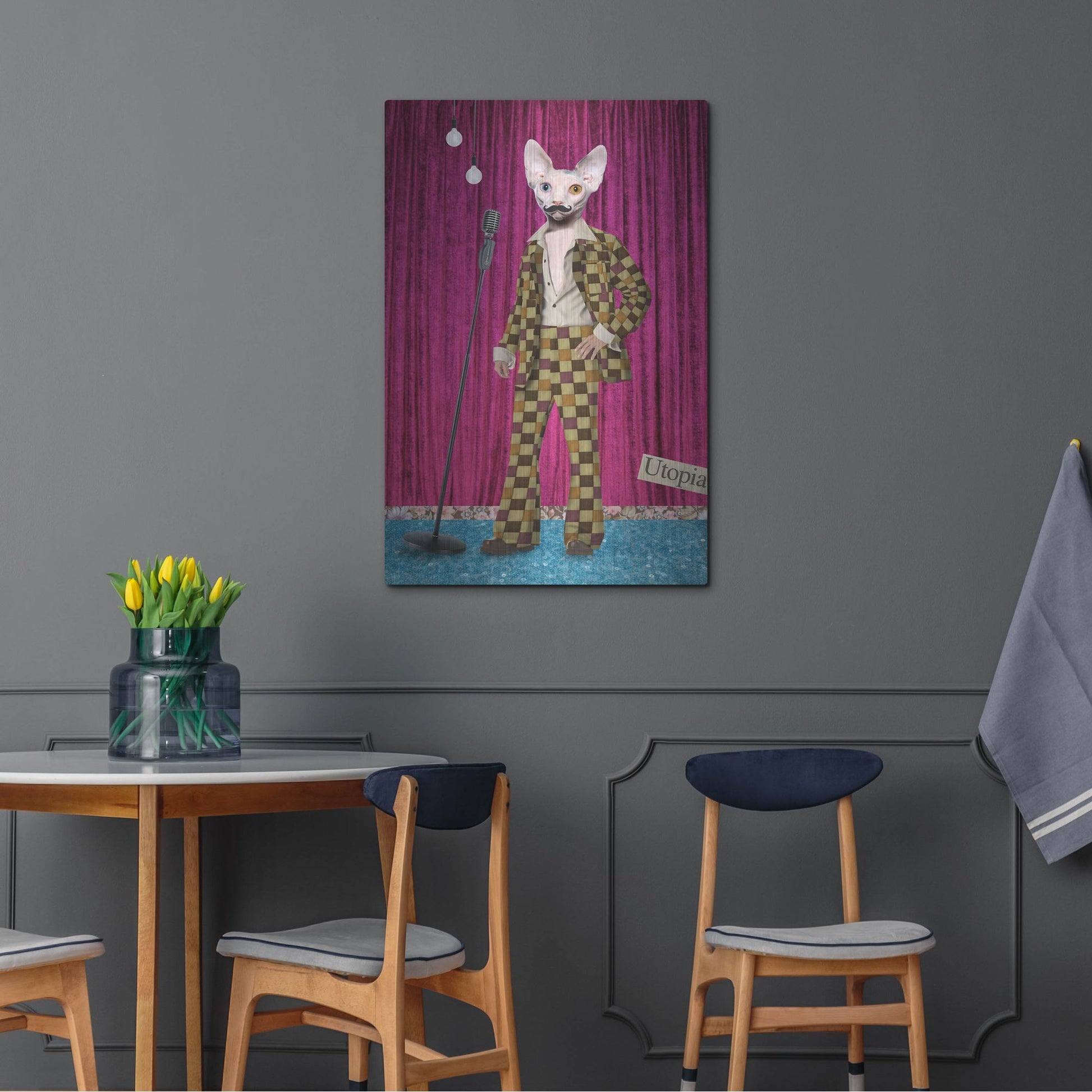 Luxe Metal Art 'Boogie Nights' by Elo Marc, Metal Wall Art,24x36