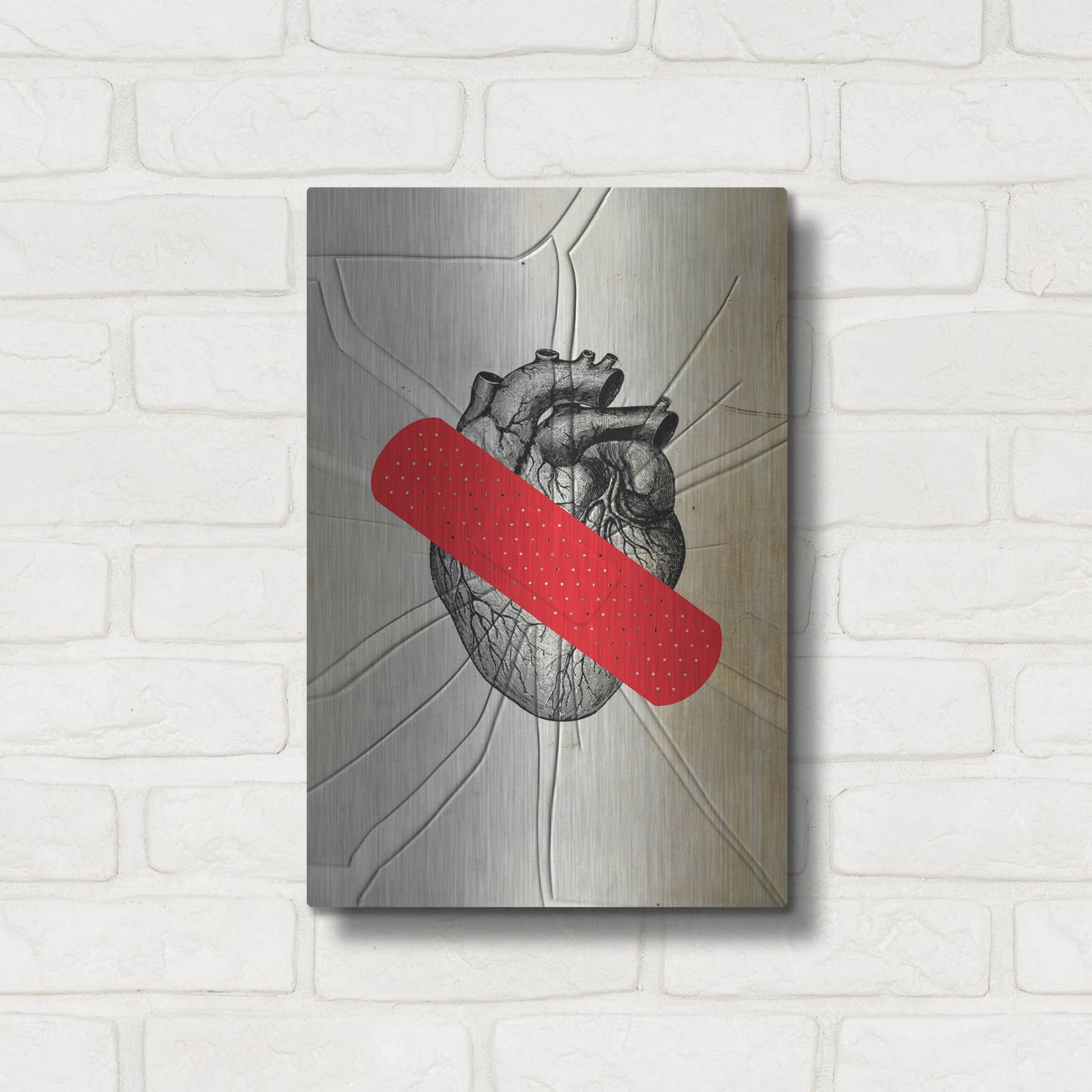 Luxe Metal Art 'First Aid' by Elo Marc, Metal Wall Art,12x16