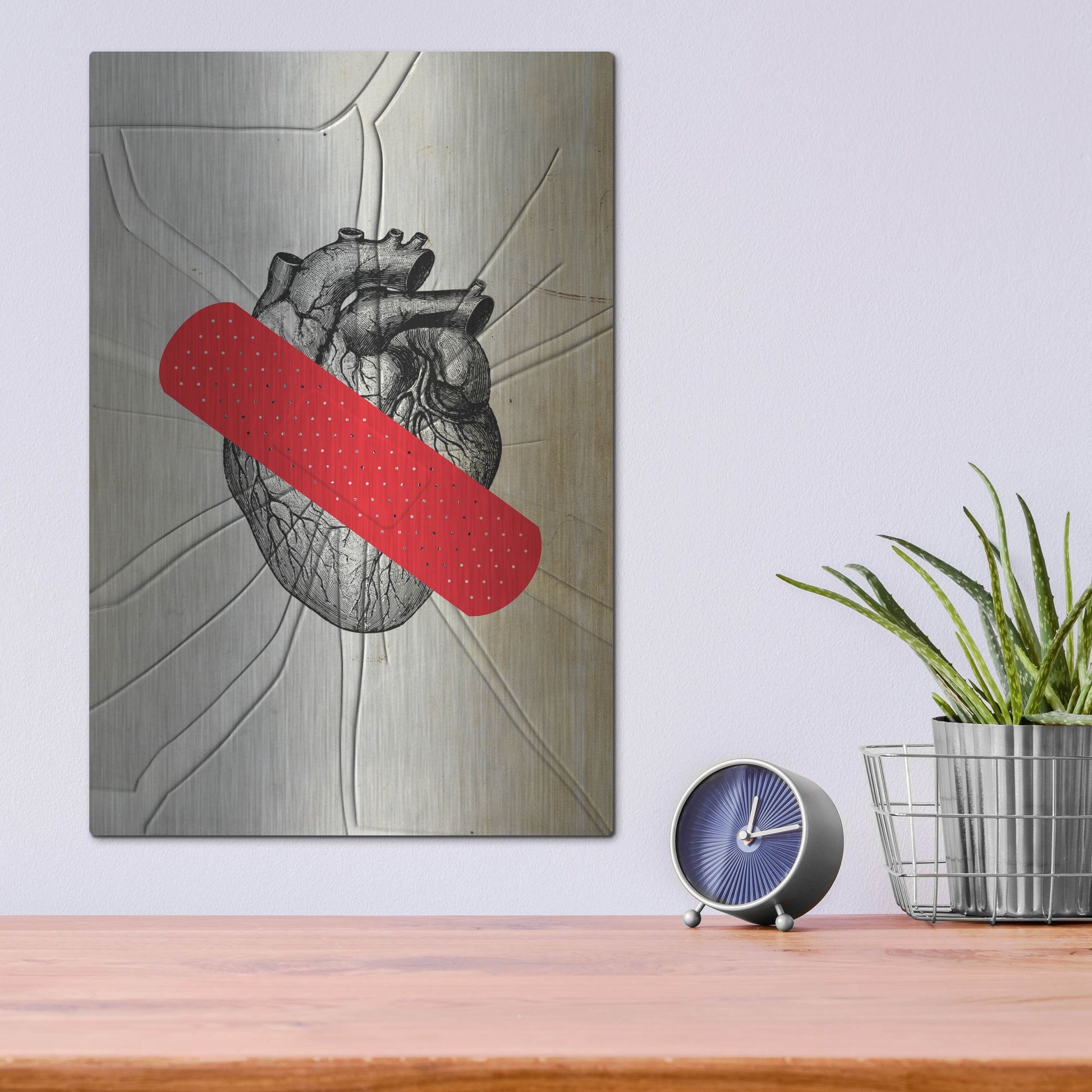 Luxe Metal Art 'First Aid' by Elo Marc, Metal Wall Art,12x16