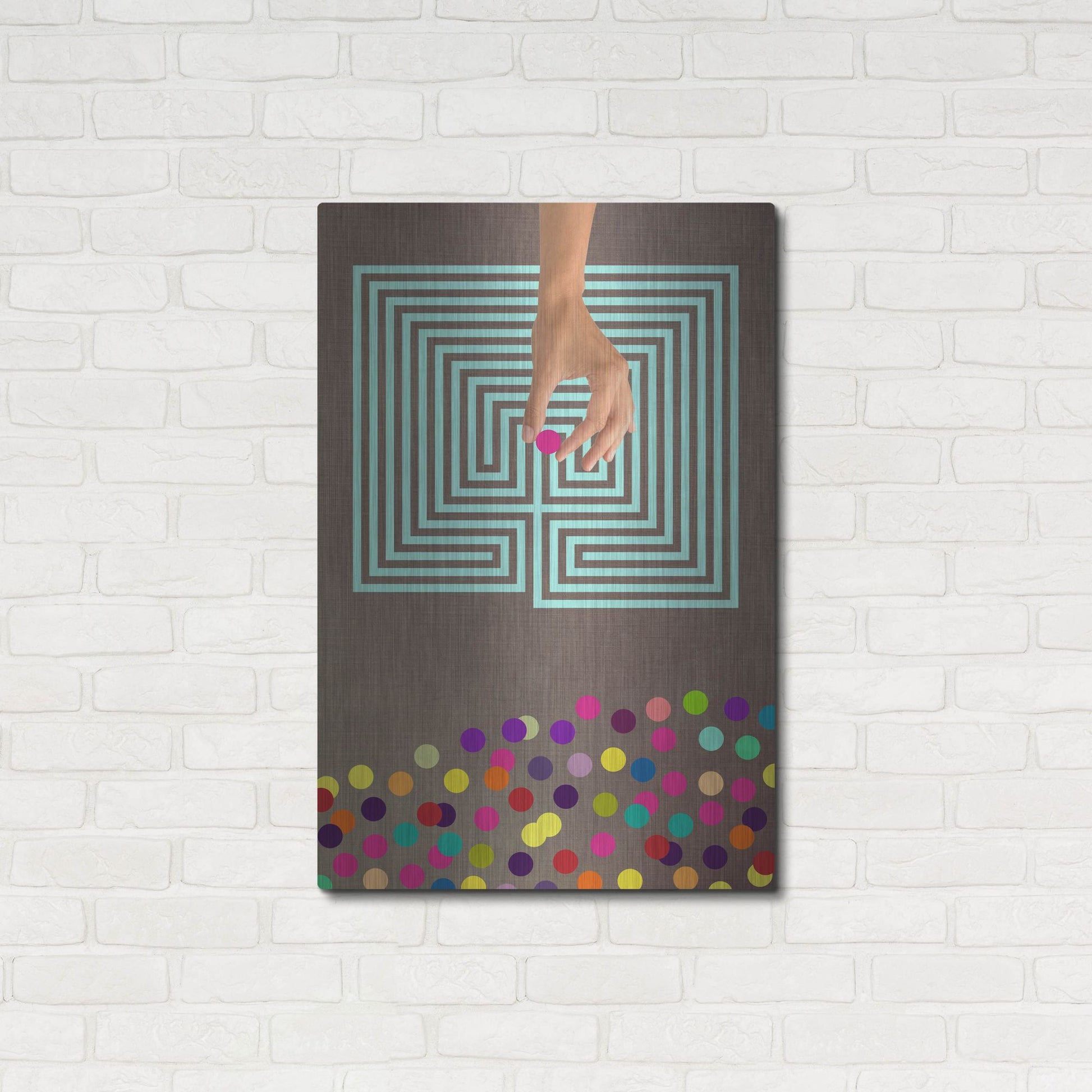 Luxe Metal Art 'Labyrinth' by Elo Marc, Metal Wall Art,24x36